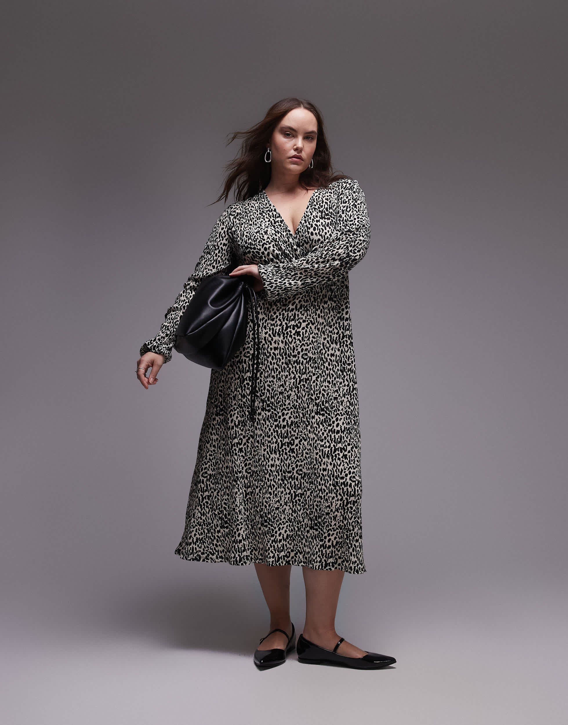 Mango curve leopard print midi dress in white