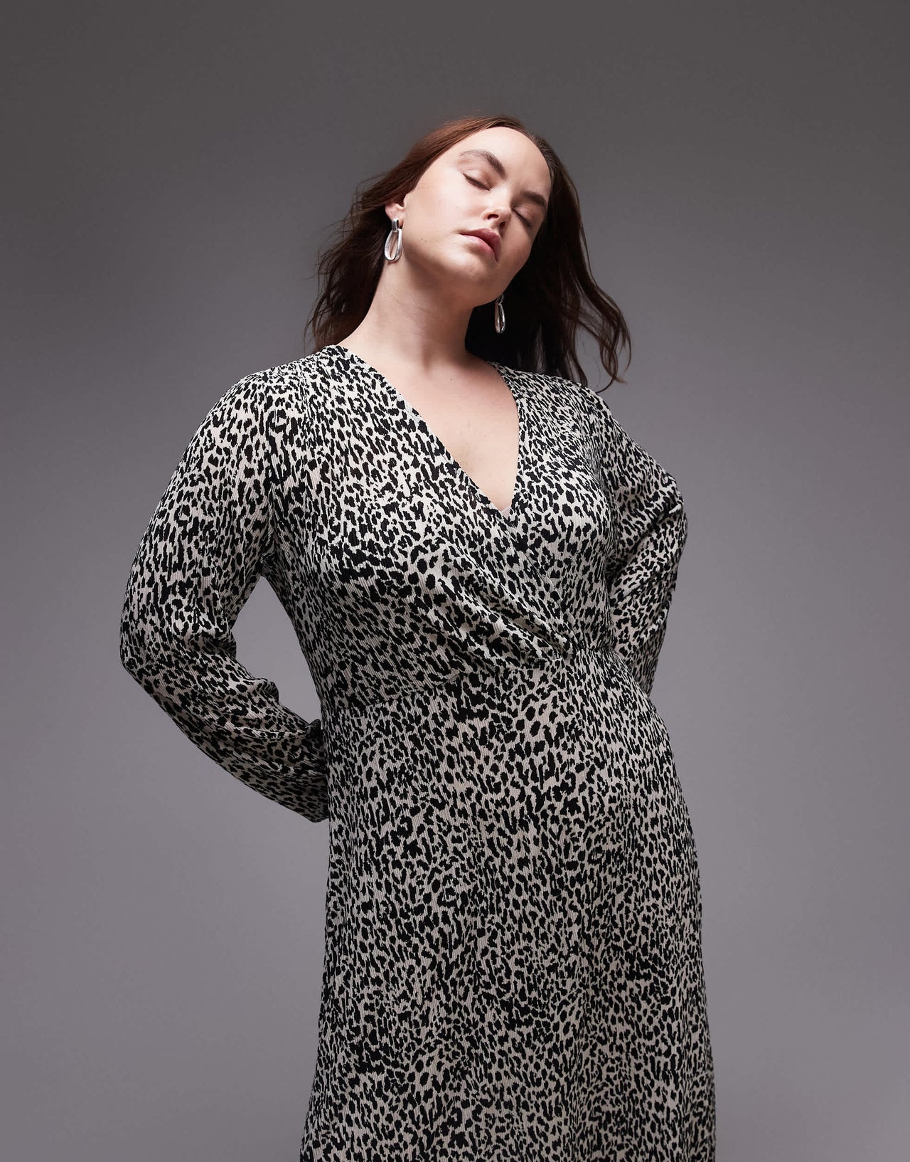 Mango curve leopard print midi dress in white