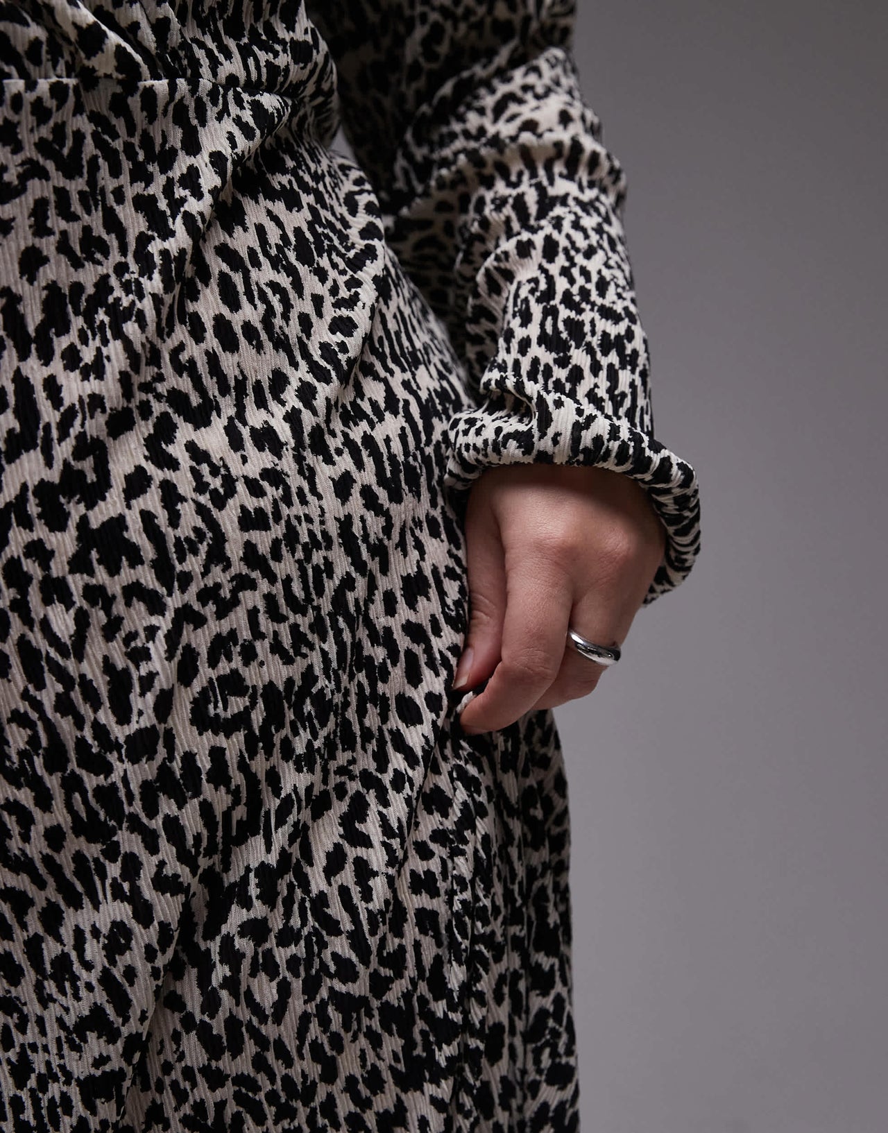 Mango curve leopard print midi dress in white