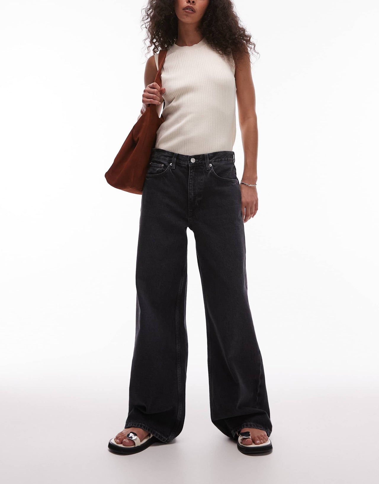 ARKET Cloud low rise baggy wide leg jeans in dark washed grey
