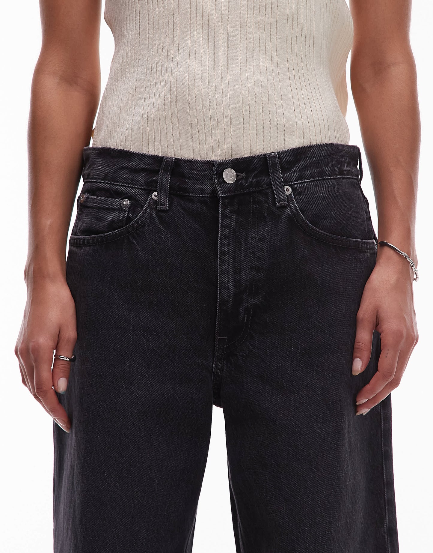 ARKET Cloud low rise baggy wide leg jeans in dark washed grey