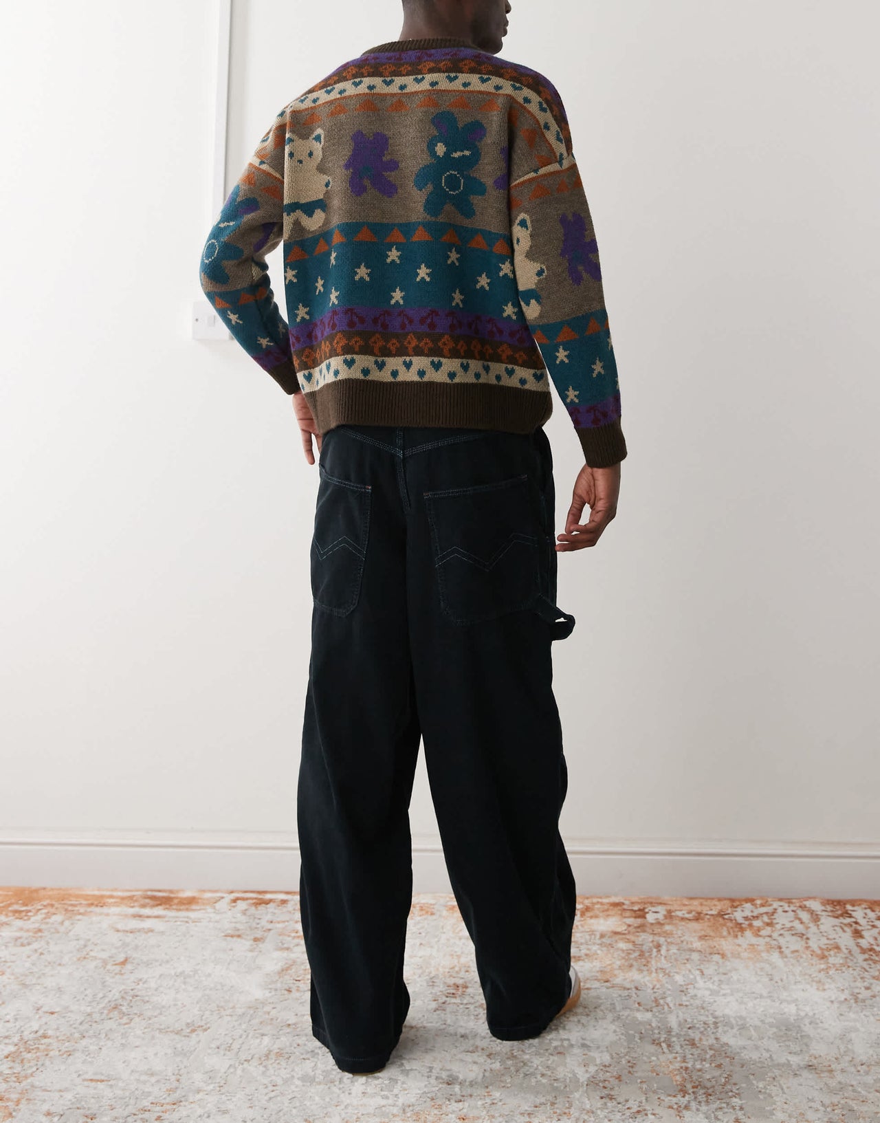 COLLUSION baggy carpenter jeans in navy cord