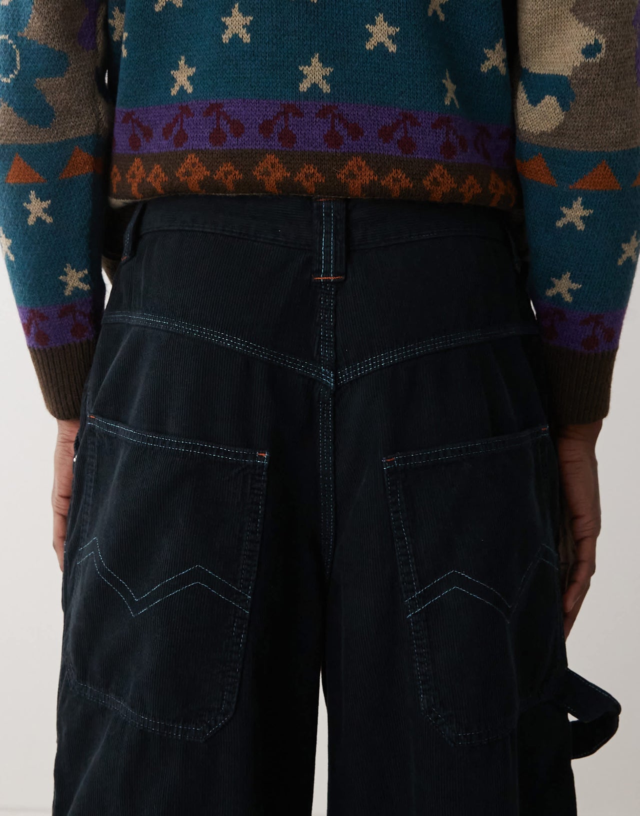 COLLUSION baggy carpenter jeans in navy cord