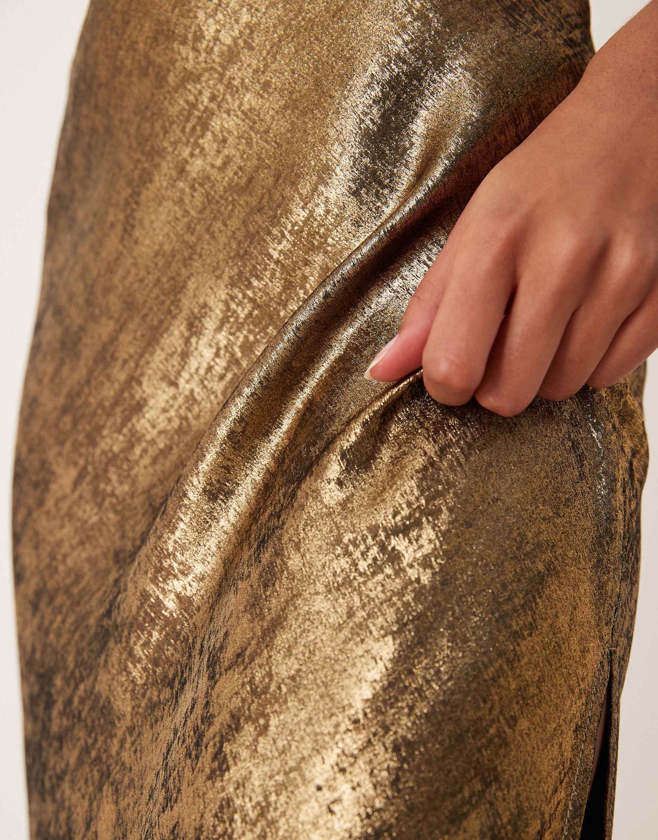 Miss Selfridge foil strappy maxi dress