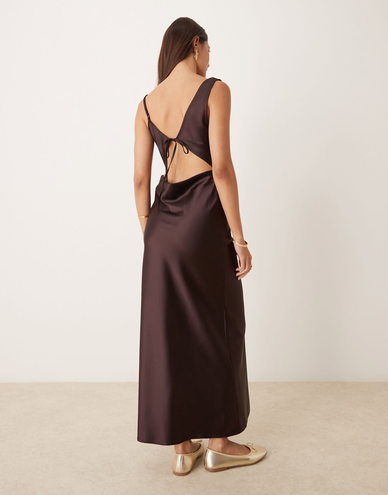 Miss Selfridge cowl neck satin midi slip dress