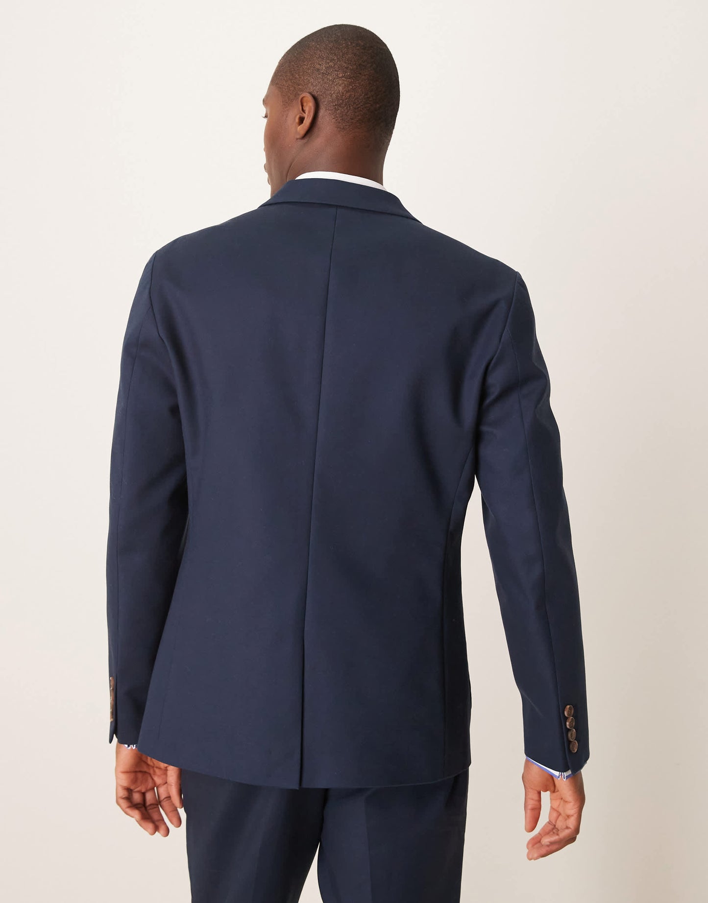 ASOS DESIGN slim suit jacket in navy soft cotton