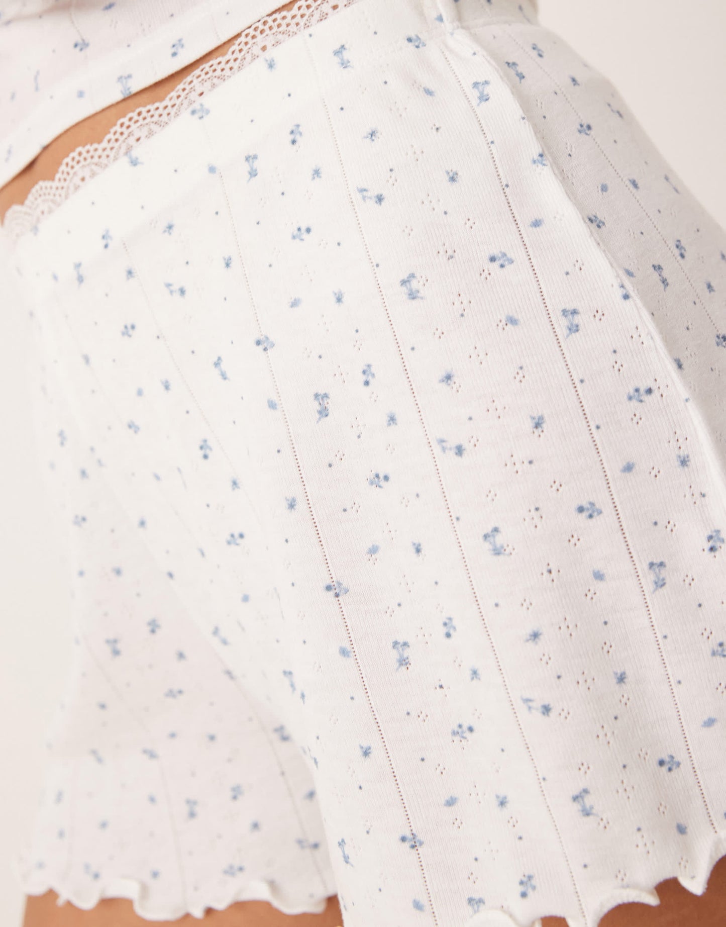 Urban Threads pointelle shorts in ditsy floral print