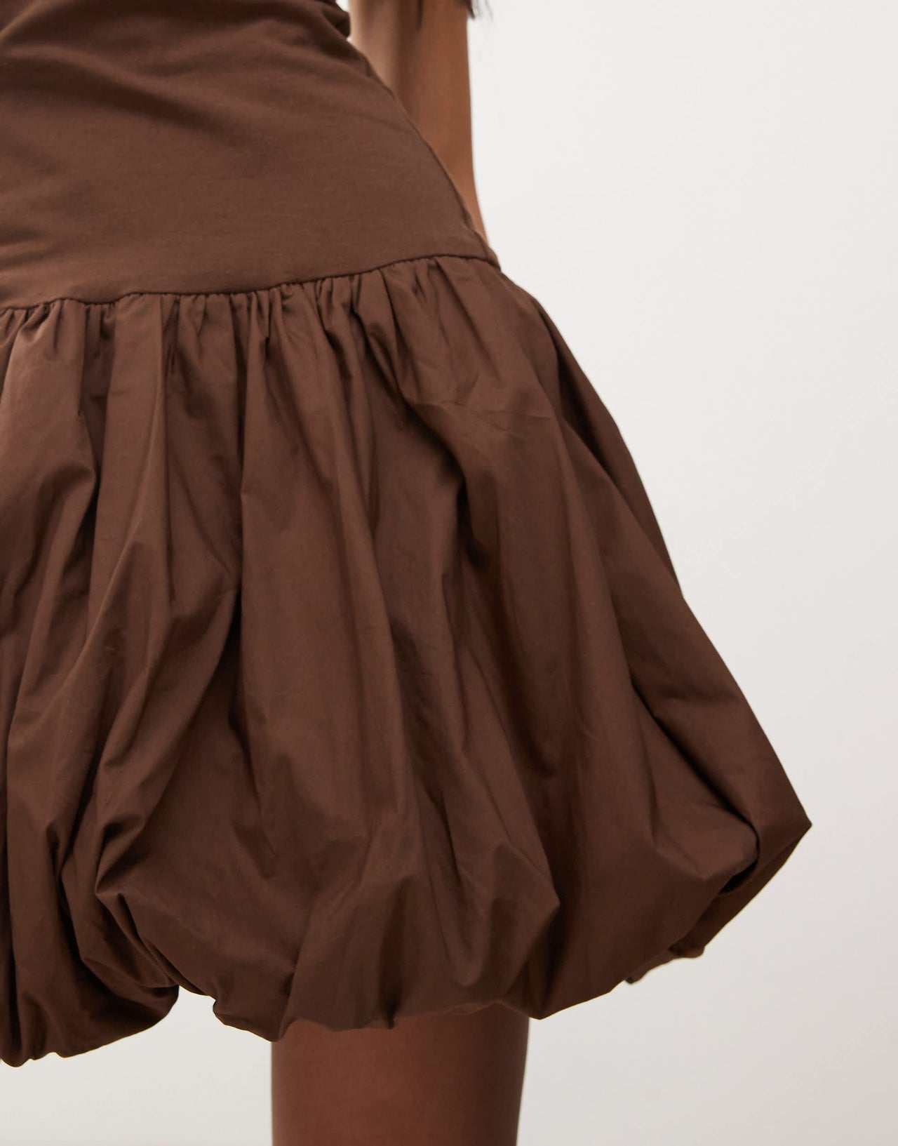 Amy Lynn Alexa one shoulder mini dress in chocolate