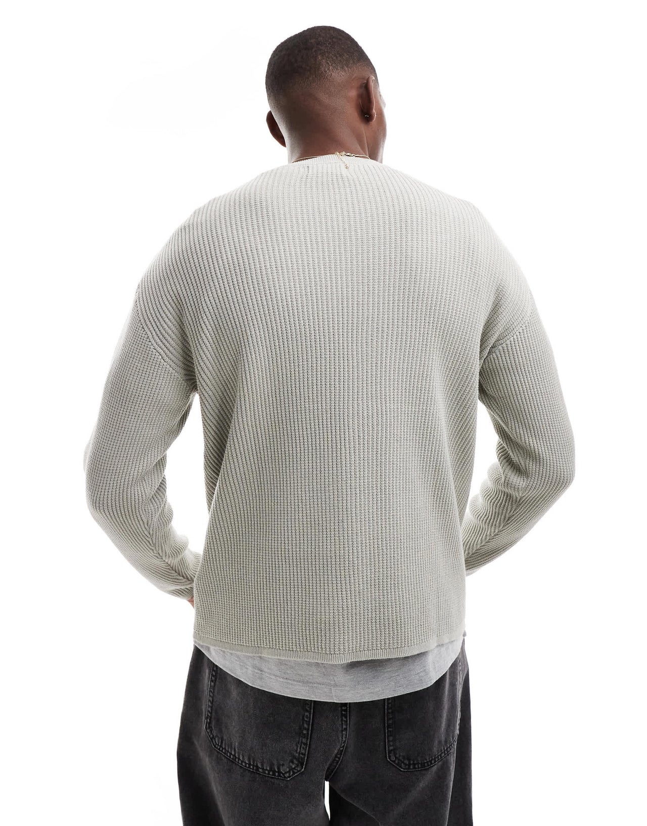 Pull&Bear ribbed knitted jumper in light blue