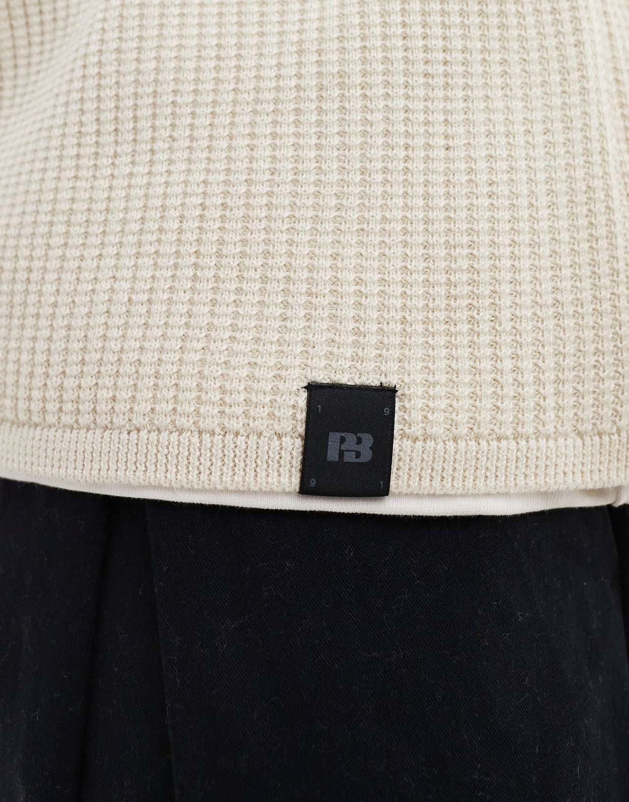 Pull&Bear ribbed knitted jumper in ecru