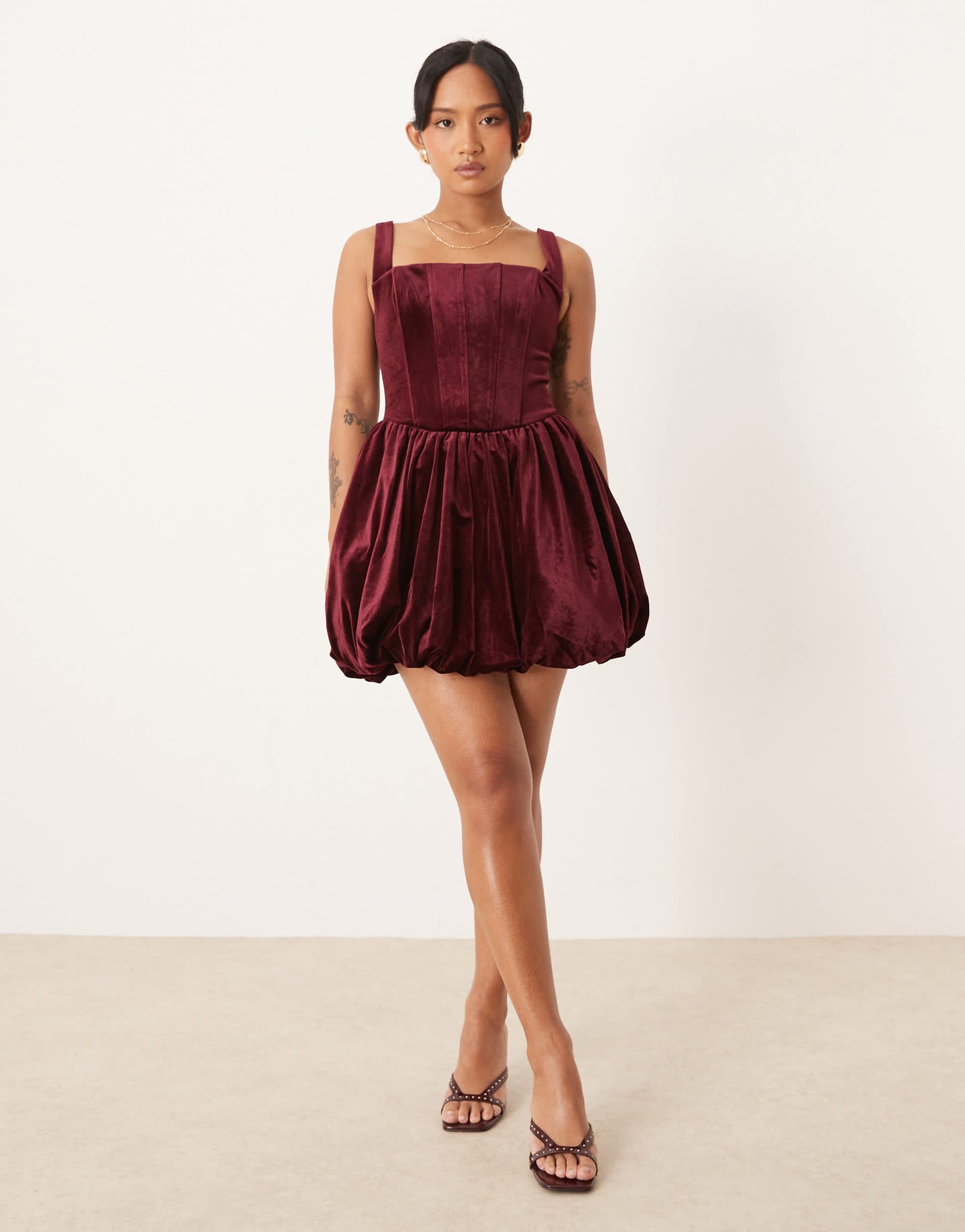 Forever New Petite structured hem mini dress in red