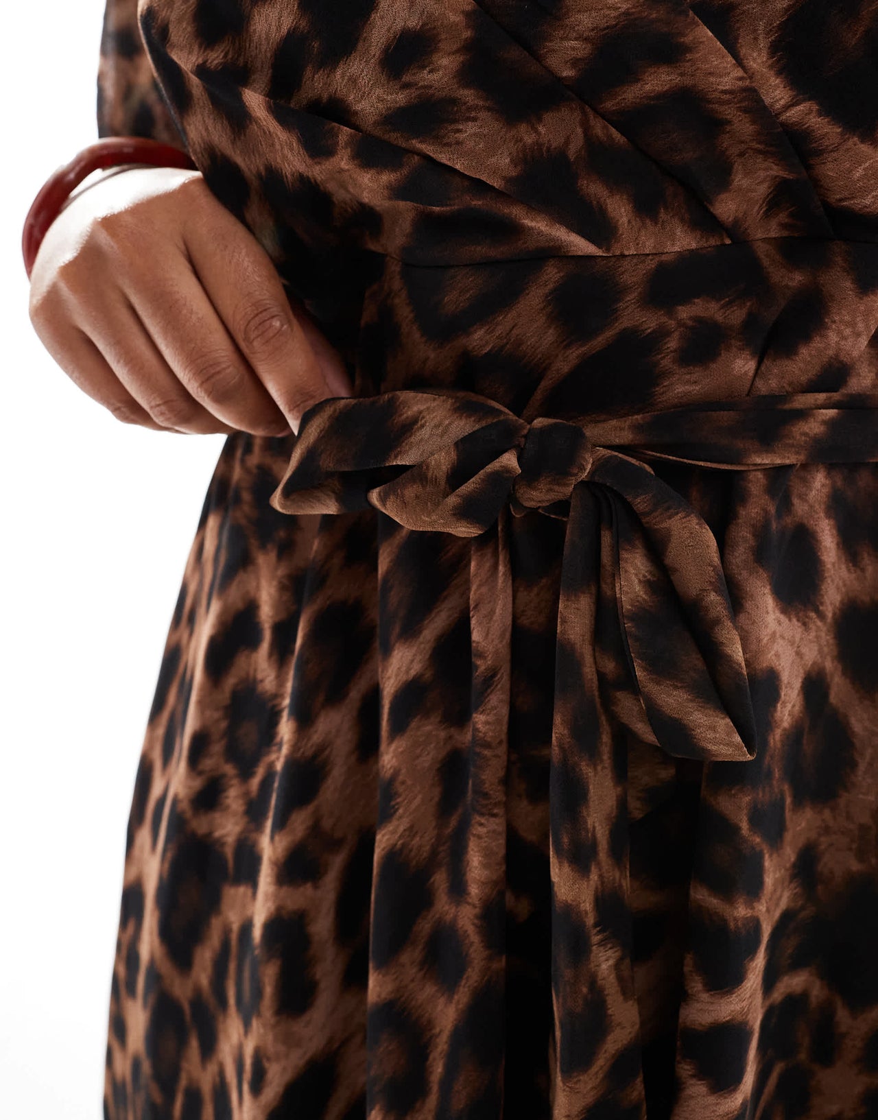 Ever New Curve ruffle wrap maxi dress in leopard print
