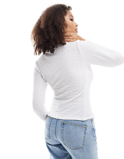 ASOS DESIGN  asymmetric tie front top in ivory