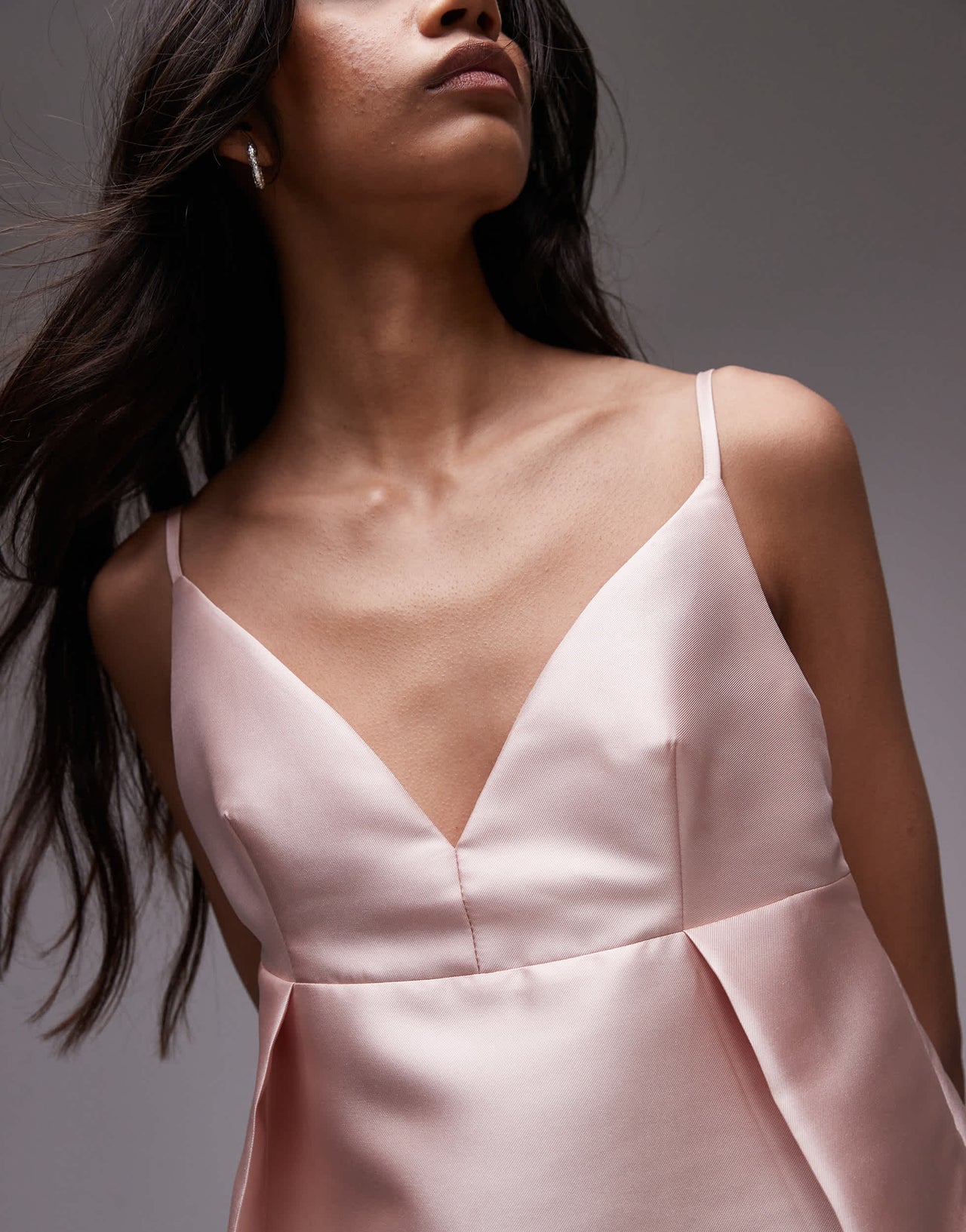 Topshop co-ord heavy satin top in pink