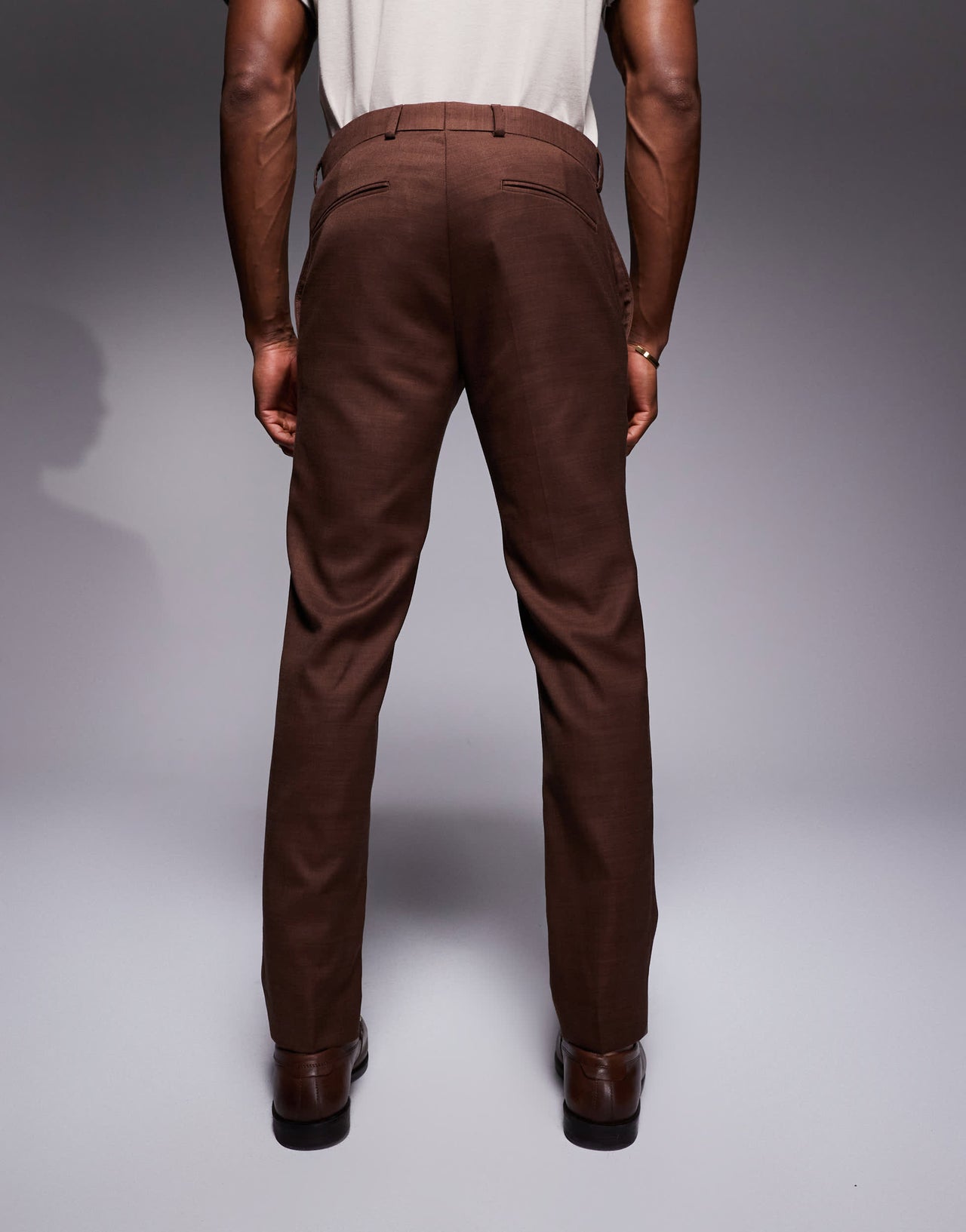 River Island slim suit trousers in rust