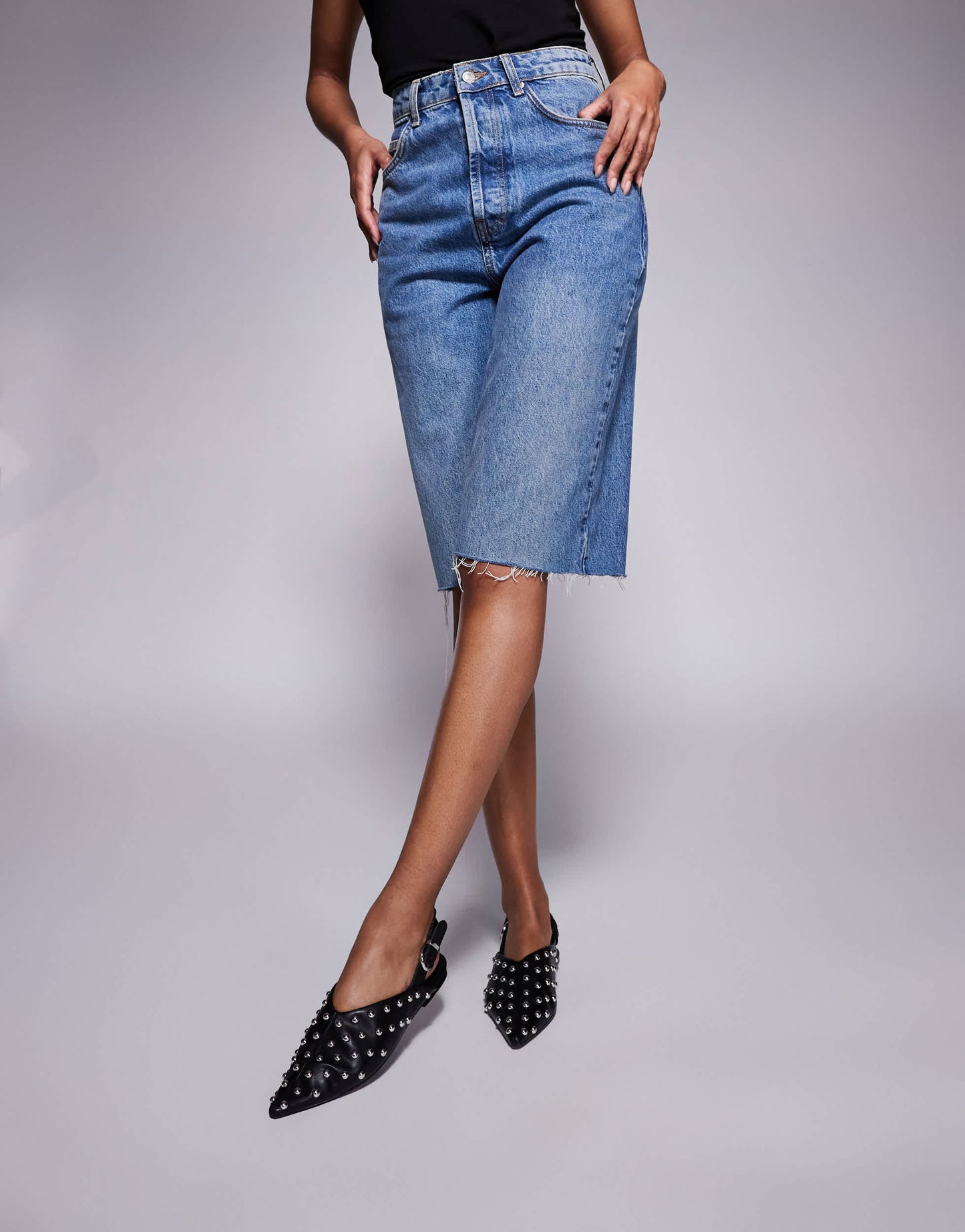 Steve Madden Zeta-s slingback studded shoe in black