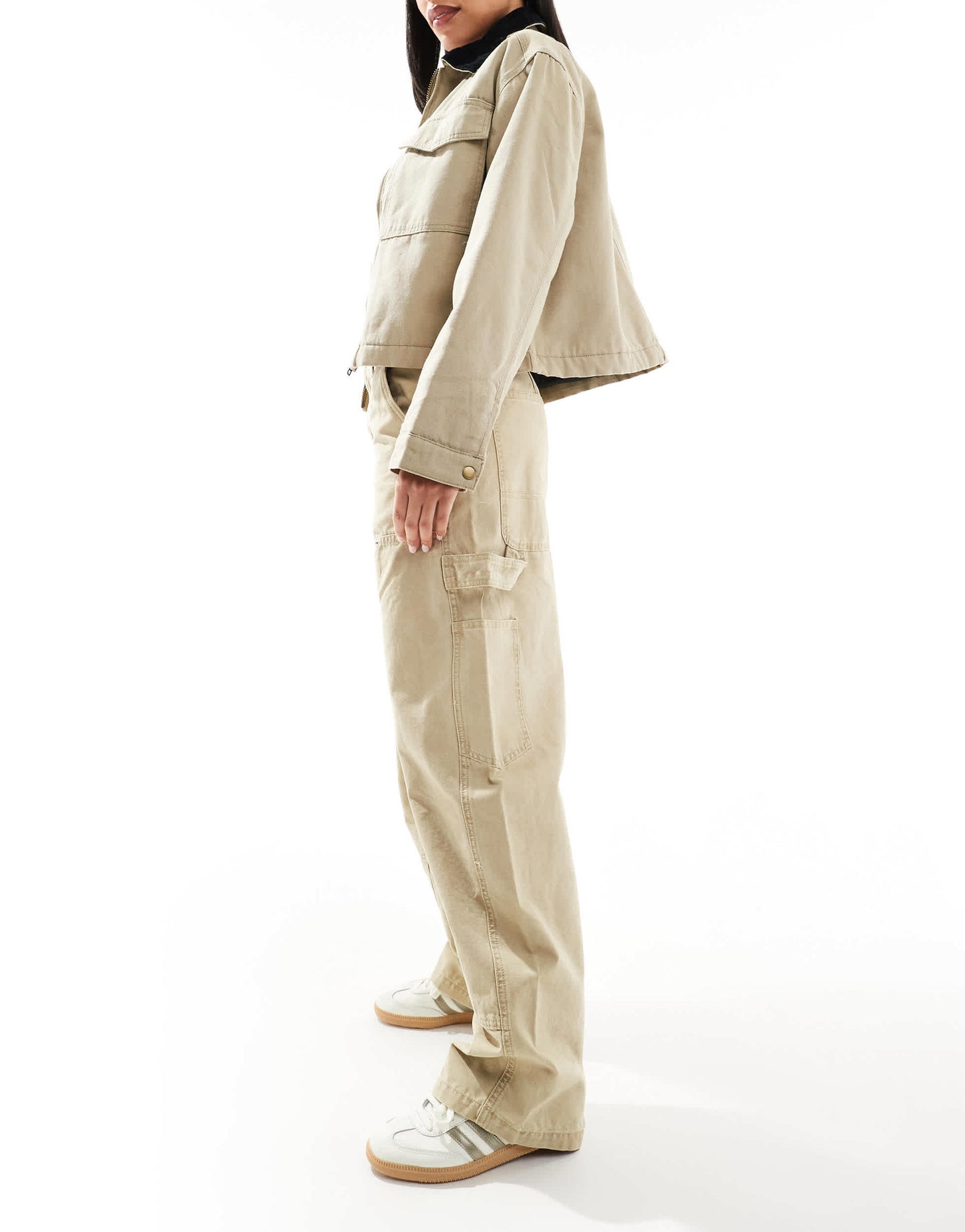 Bershka carpenter trousers in brown