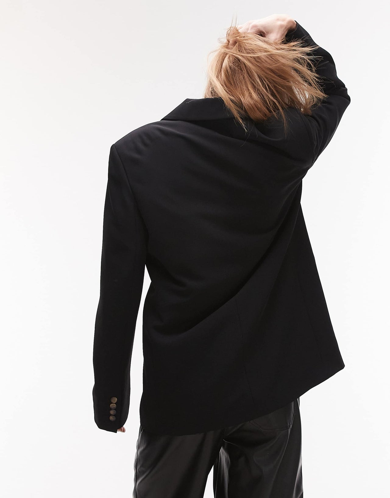 Topshop oversized chuck on blazer in black