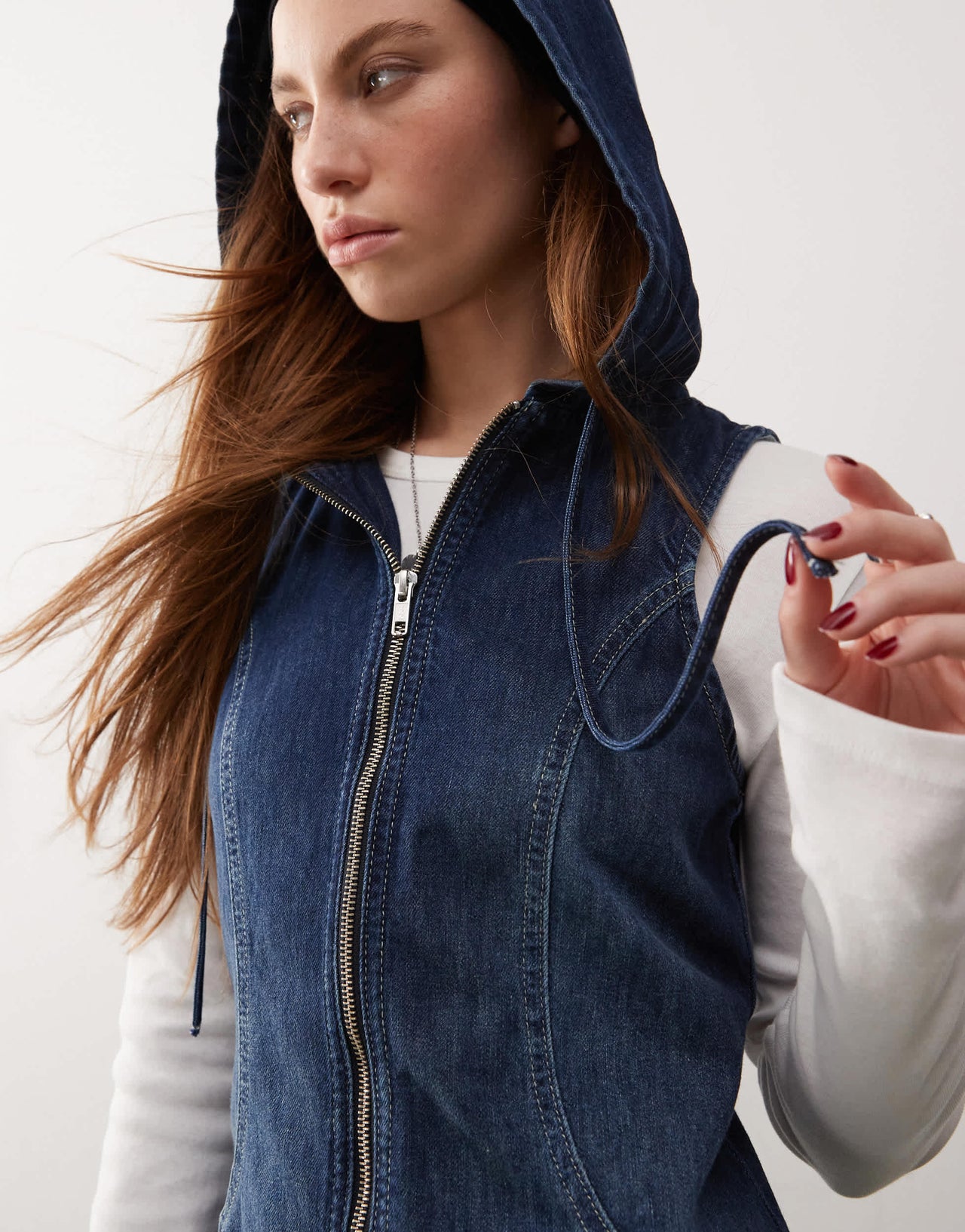 COLLUSION zip detail cargo mini dress in washed blue