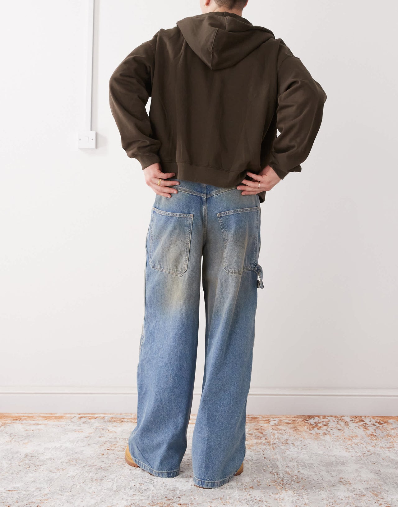 COLLUSION baggy carpenter jeans in dirty wash - MBLUE