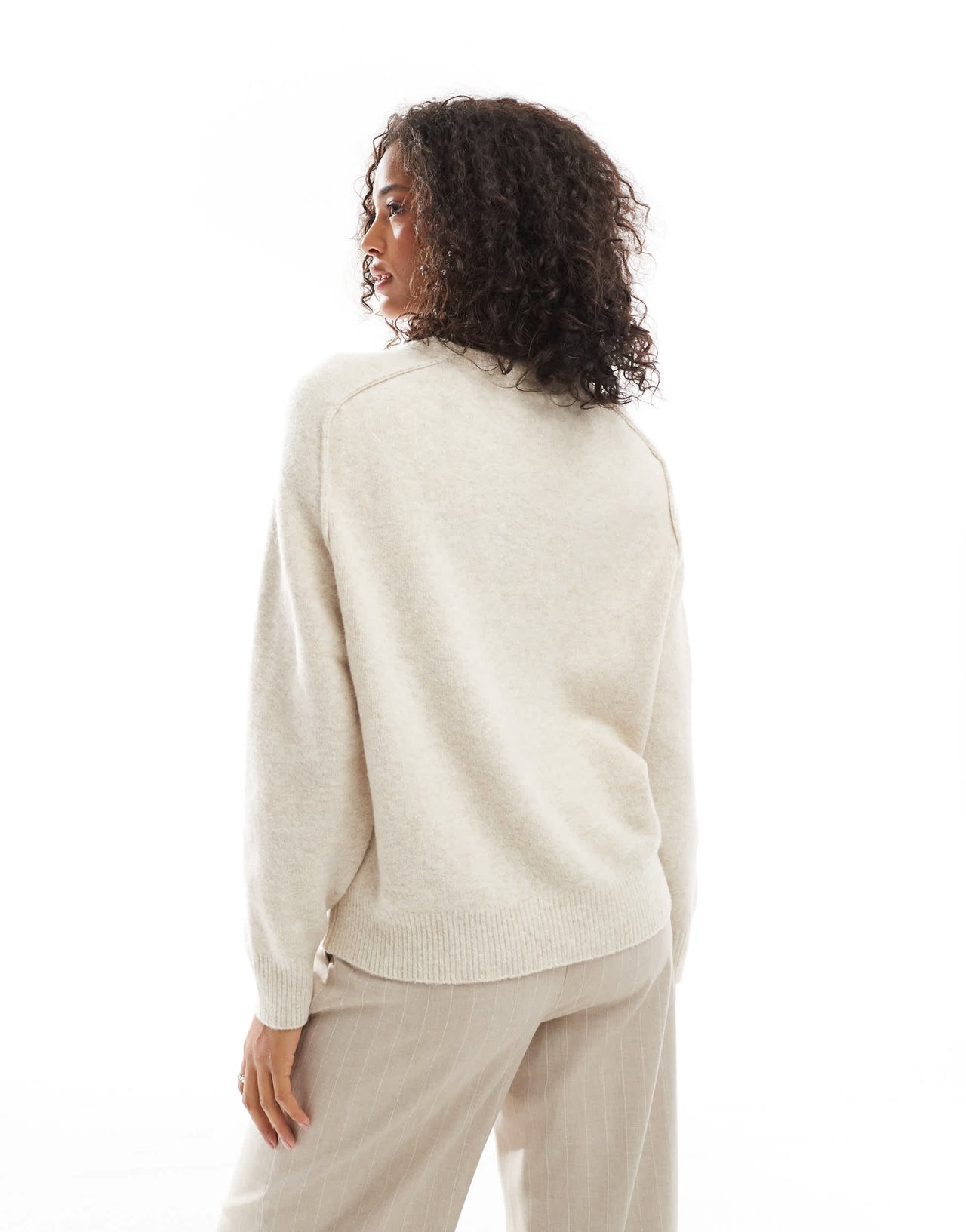 Pull&Bear oversized knitted jumper in sand