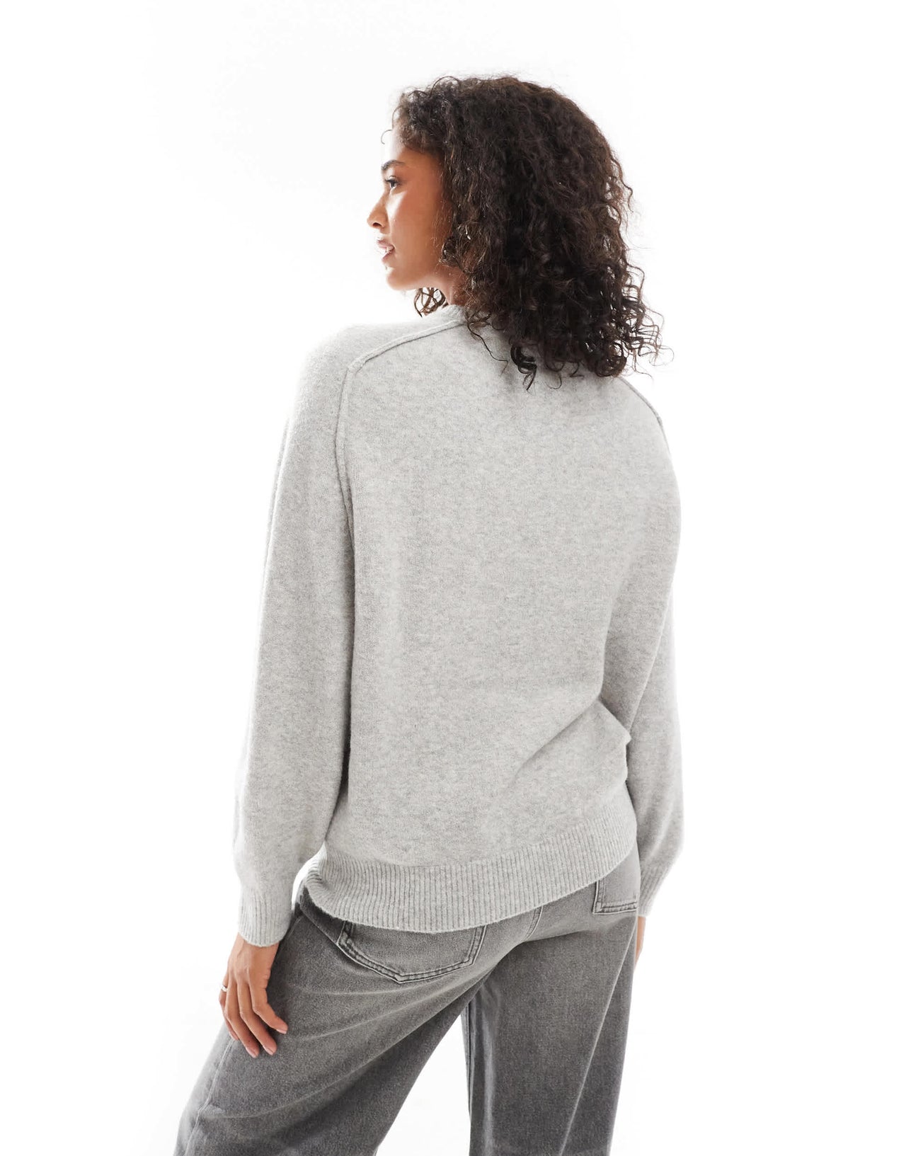 Pull&Bear oversized knitted jumper in grey