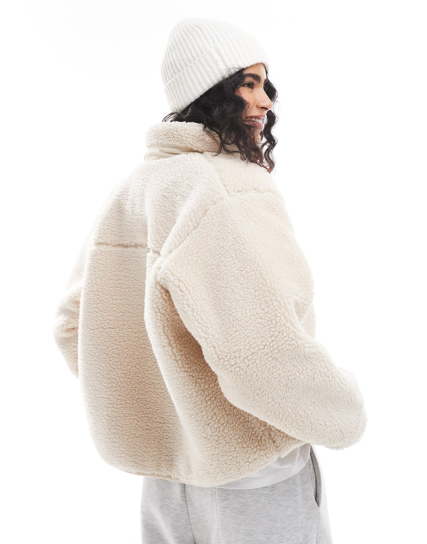 Pull&Bear zip up fleece in beige