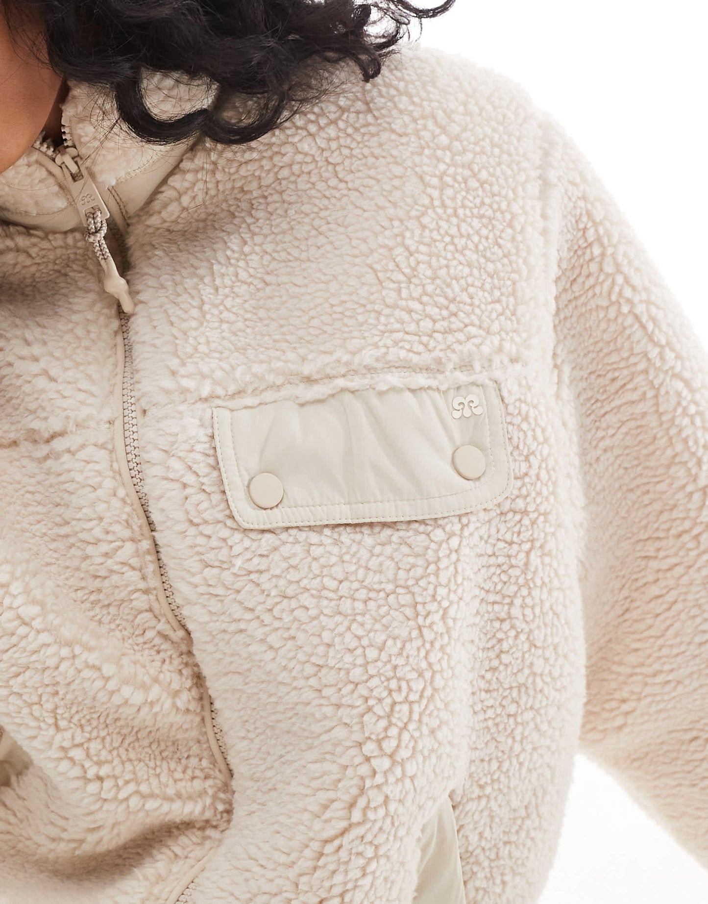 Pull&Bear zip up fleece in beige