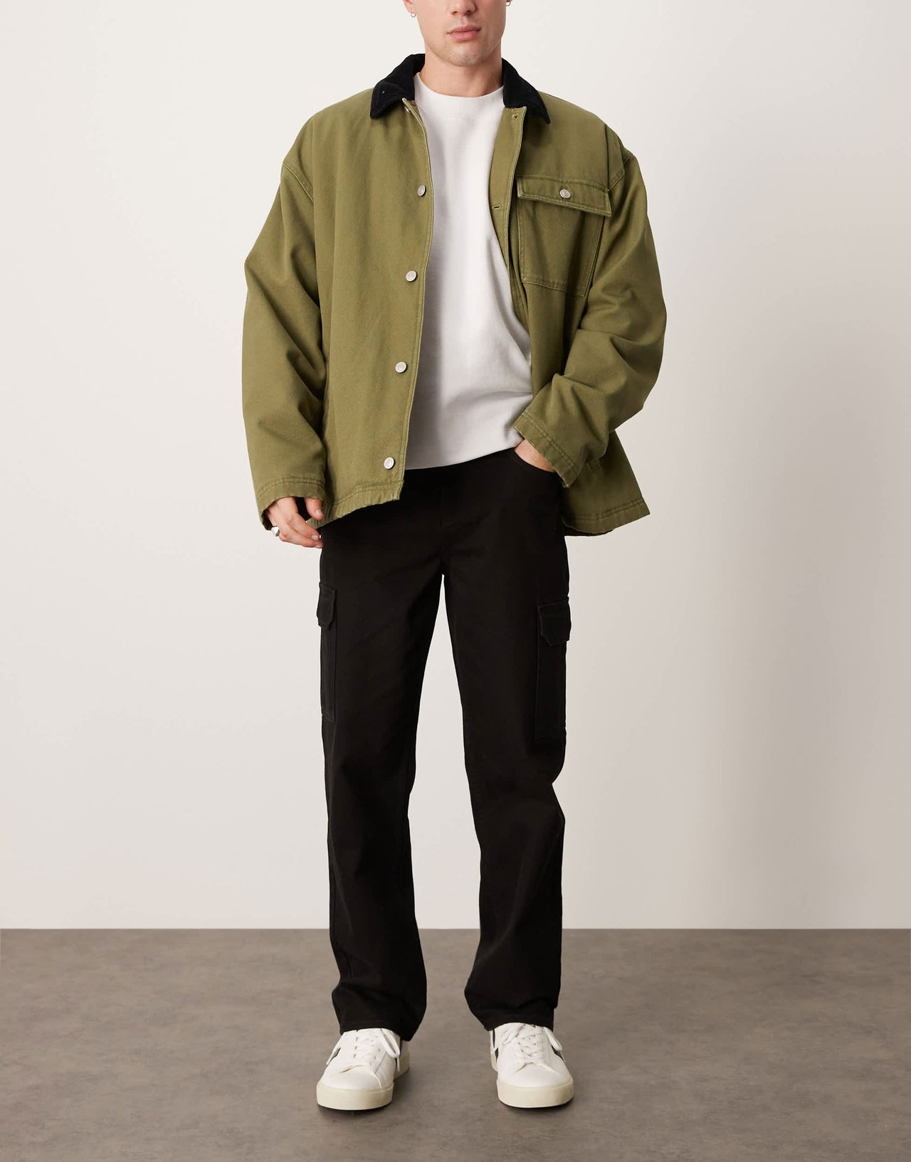 New Look cargo pocket jeans in black