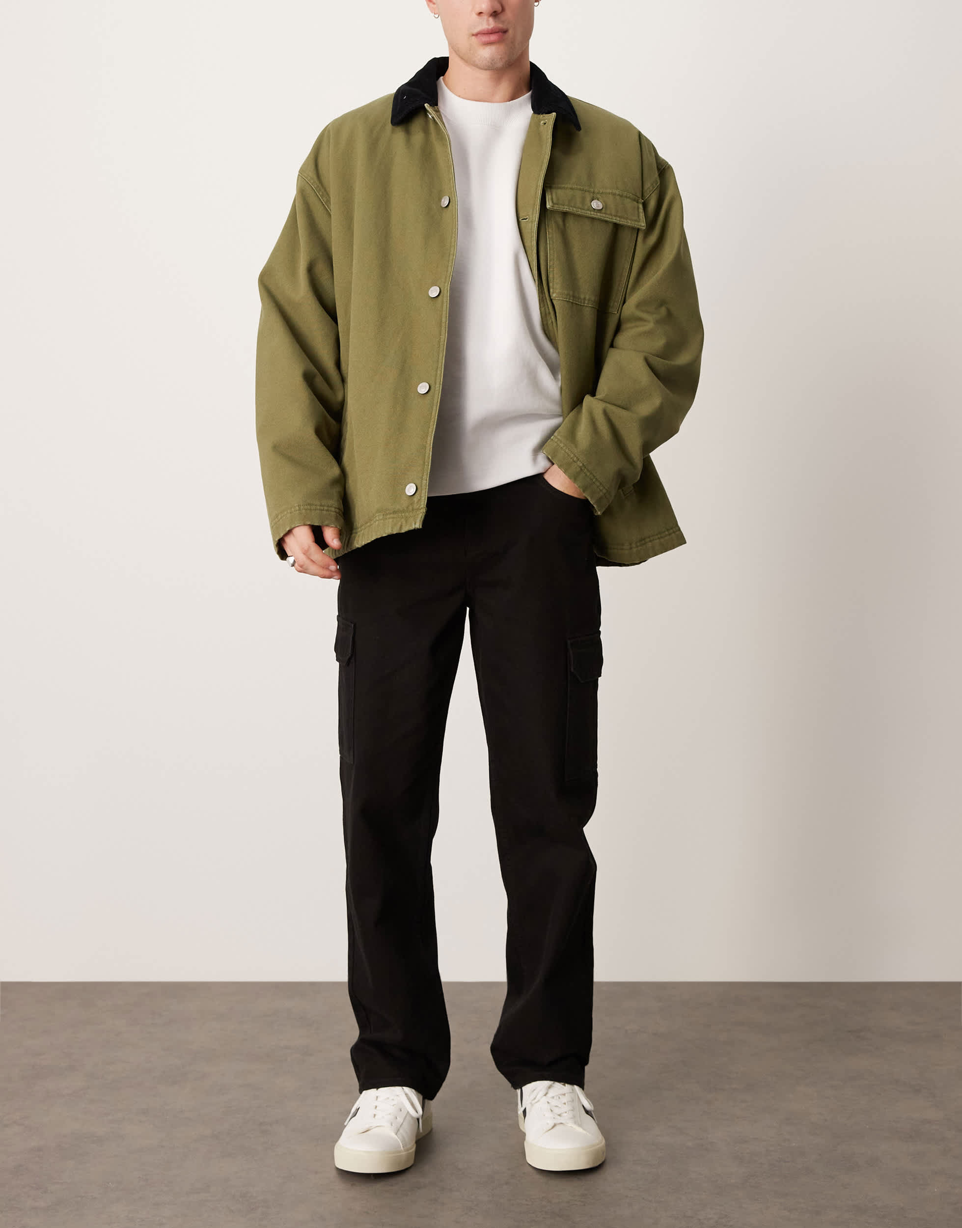 New Look cargo pocket jeans in black