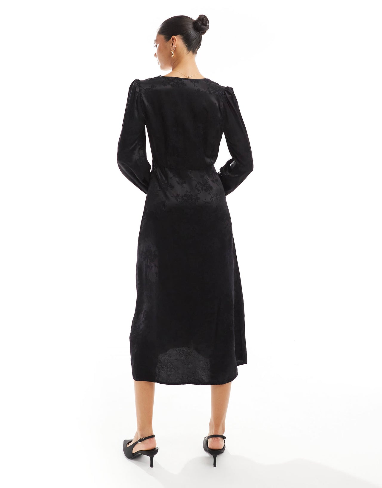 Nobody's Child Tasha satin maxi dress in floral black jacquard