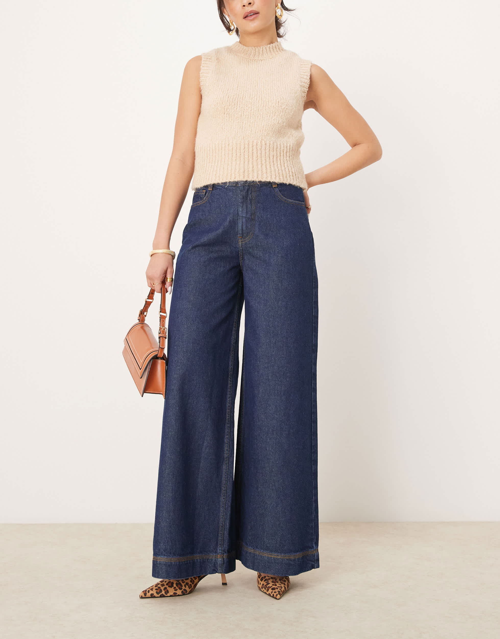 Nobody's Child Flood wide leg jeans in blue