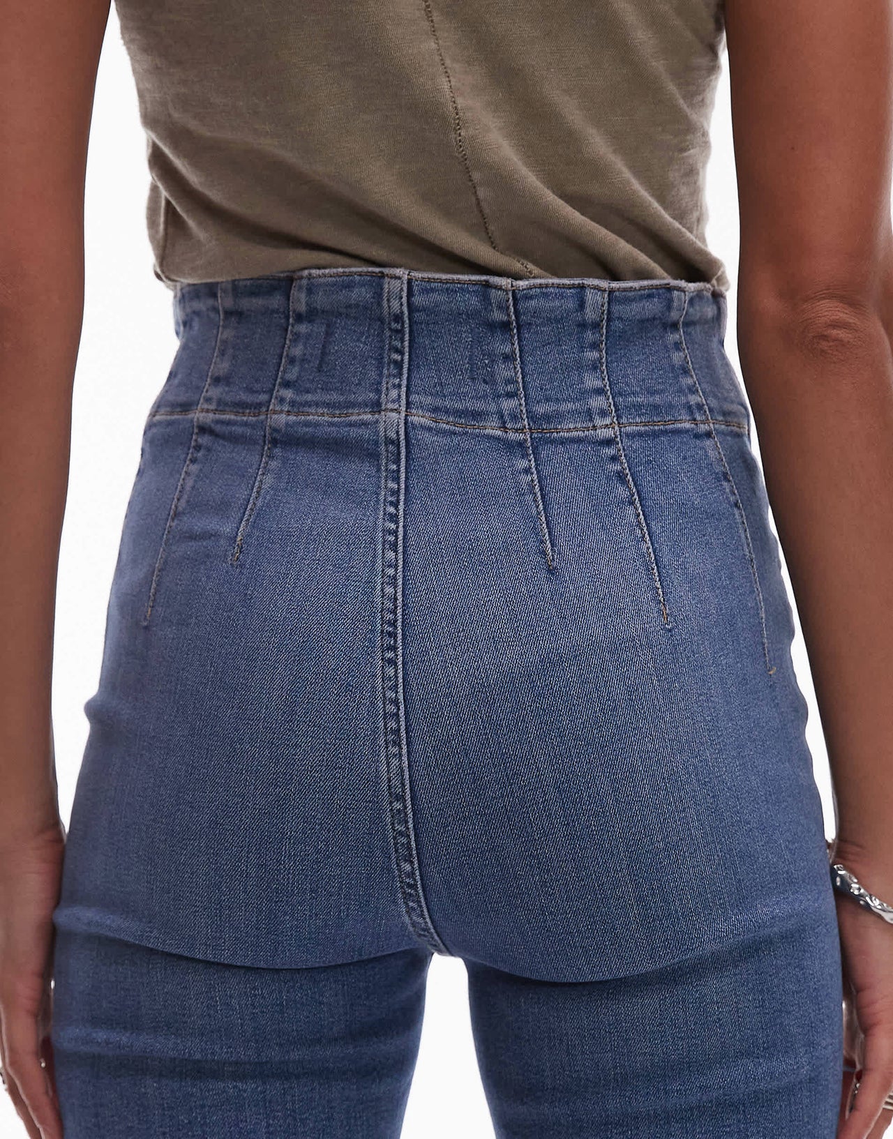 Free People jayde high waist skinny denim flares in sunburst blue