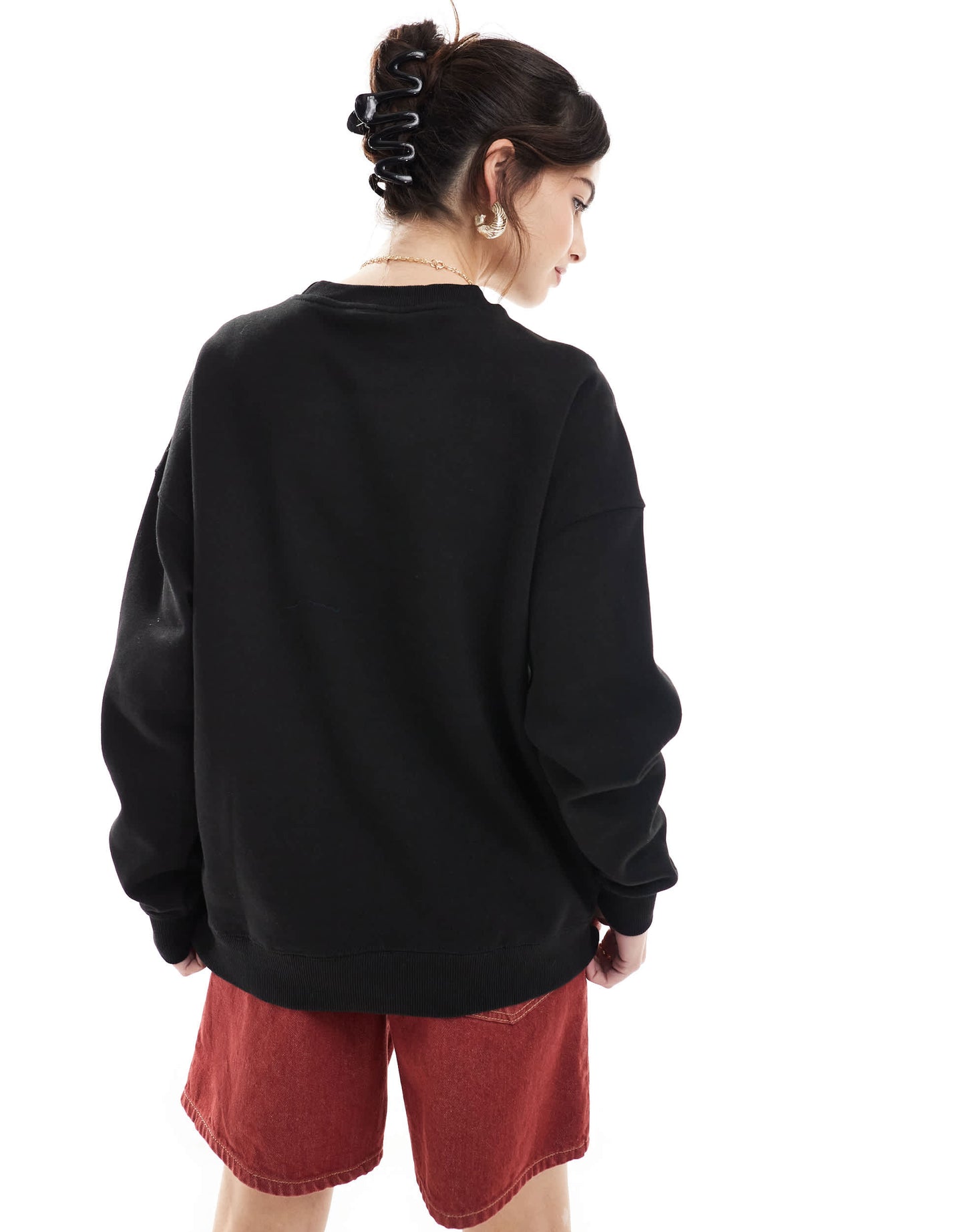 Pull&Bear oversized sweater in black