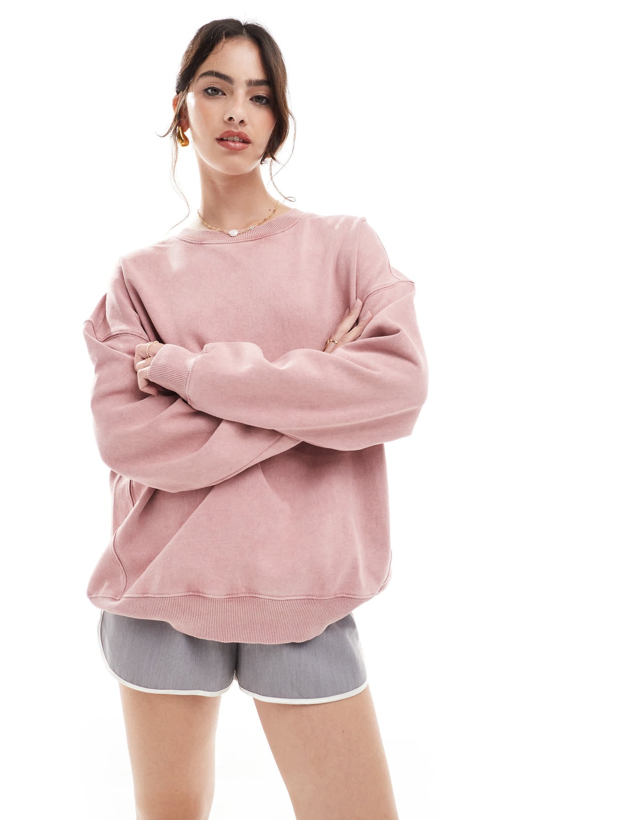 Pull&Bear oversized sweater in pink