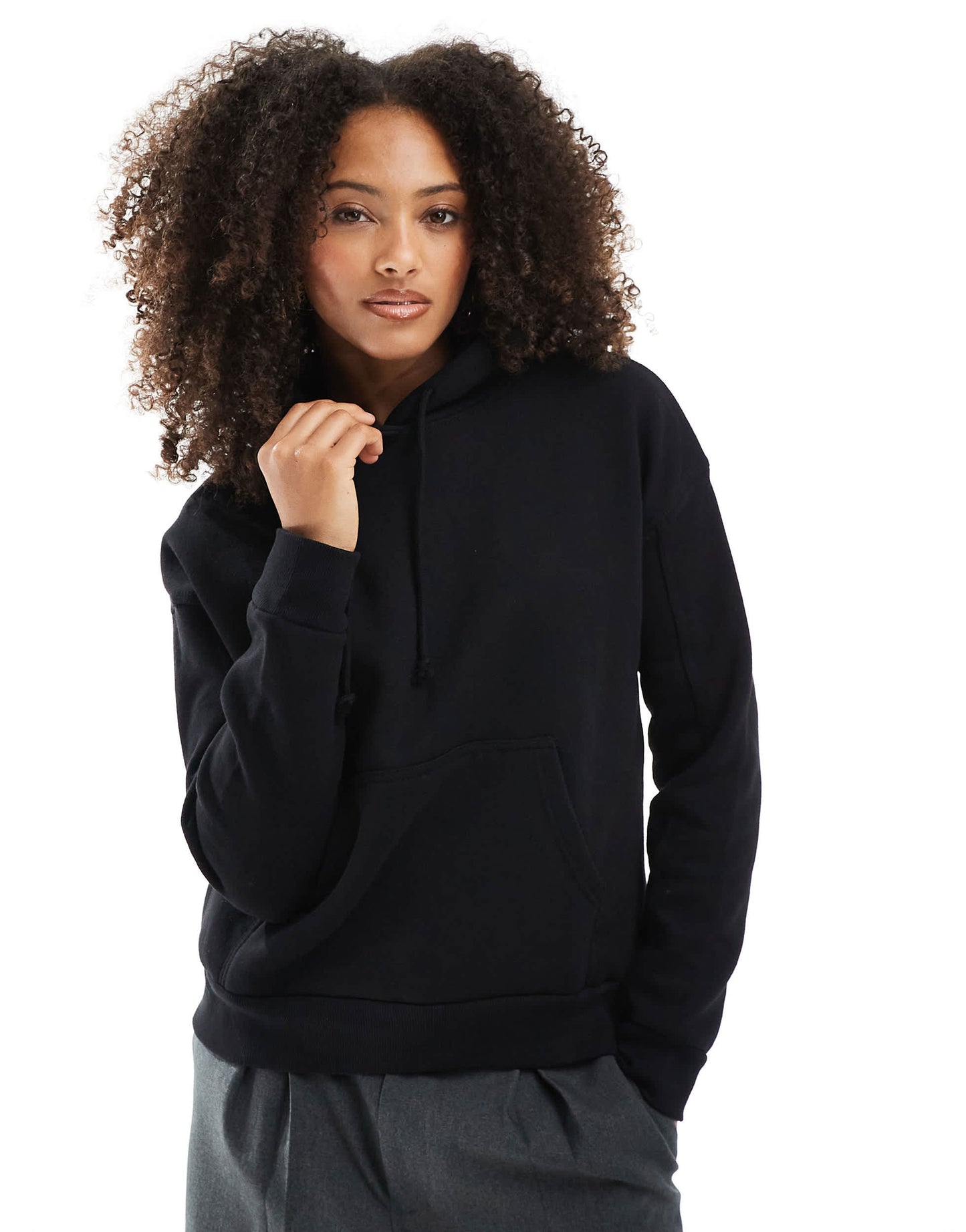Pull&Bear oversized hoodie in black