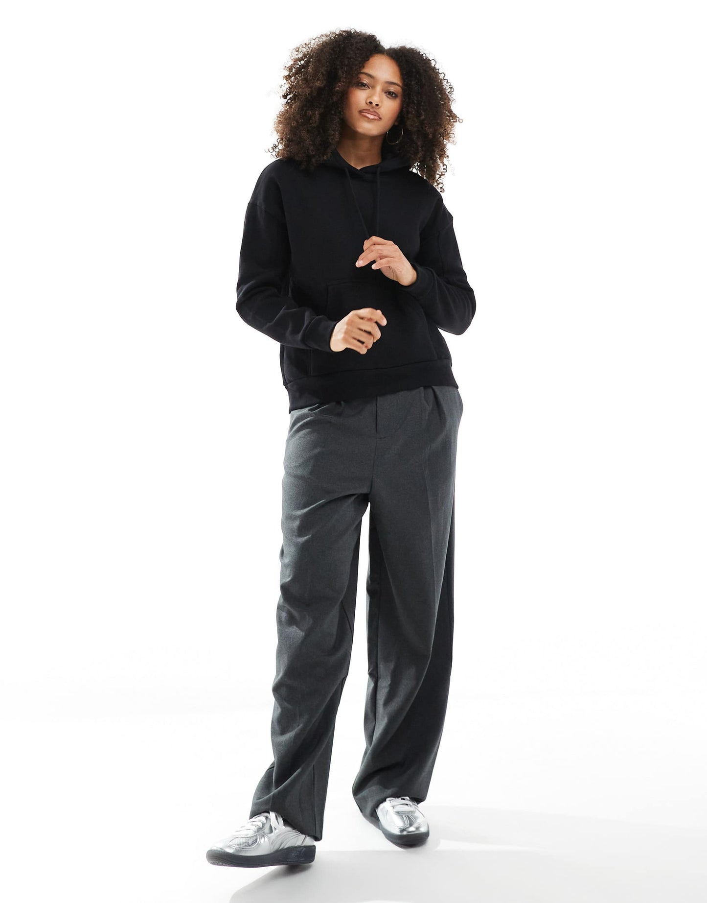 Pull&Bear oversized hoodie in black