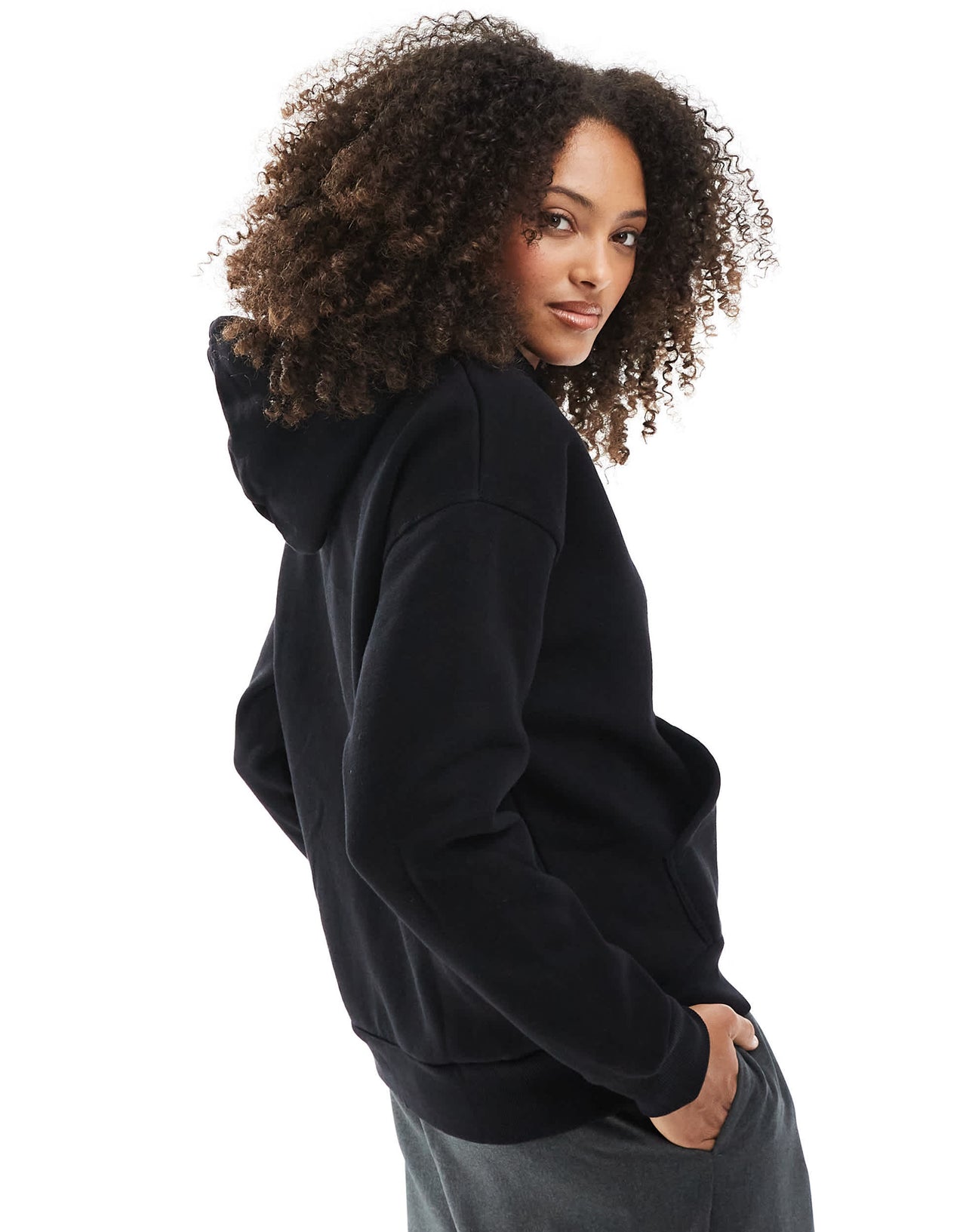 Pull&Bear oversized hoodie in black