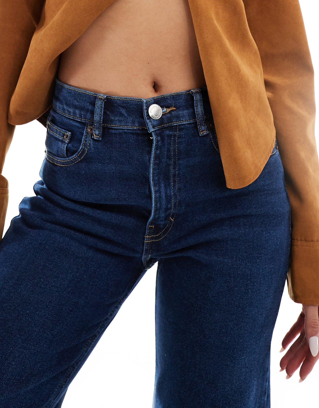 Pull&Bear wide leg comfort jean in dark blue