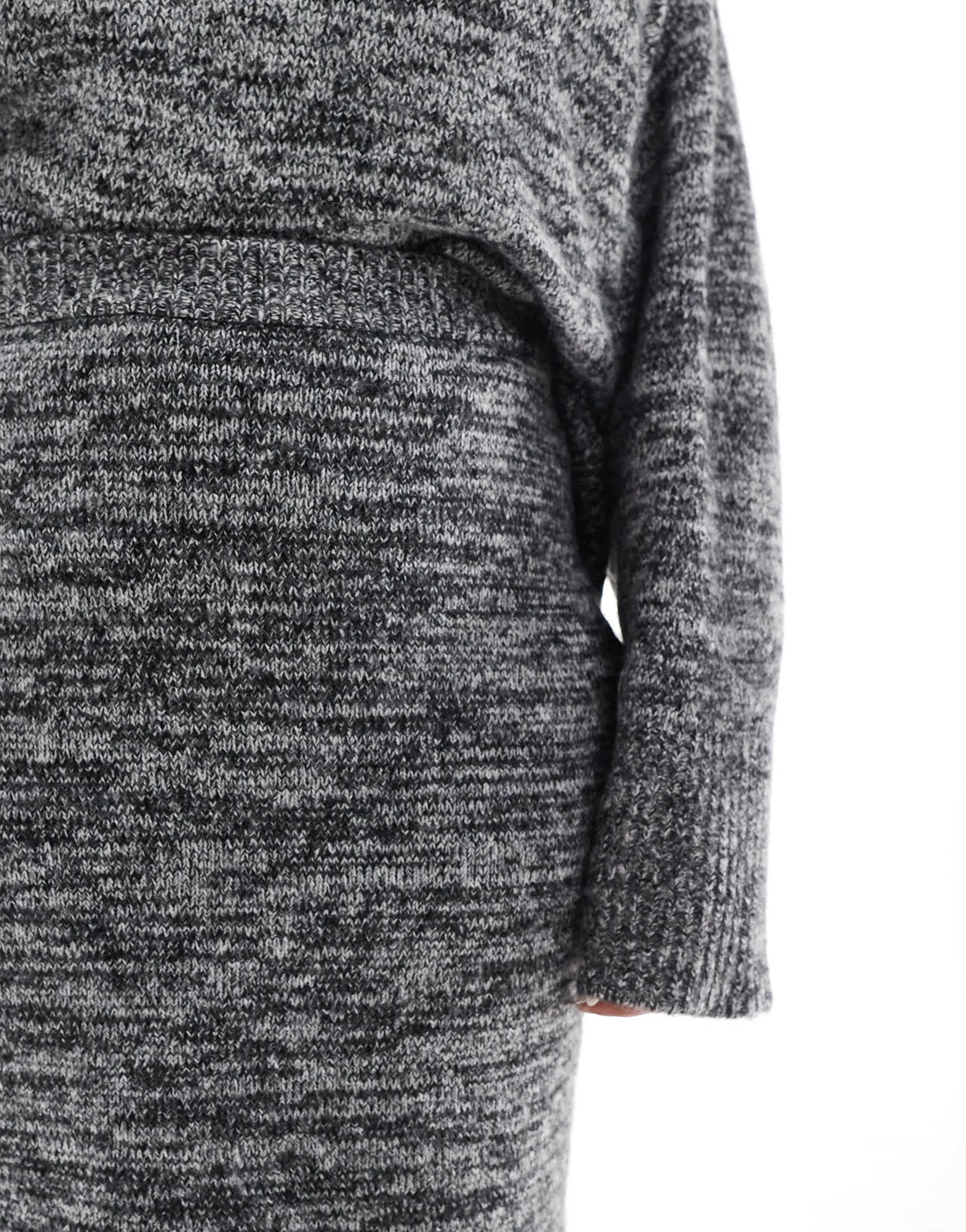 Vero Moda Curve knitted midi skirt co-ord in mono melange