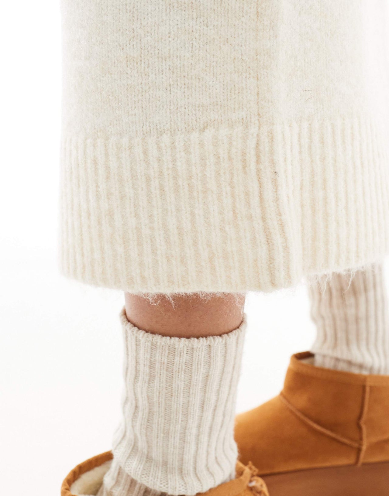 Vero Moda knitted midi skirt co-ord in cream melange