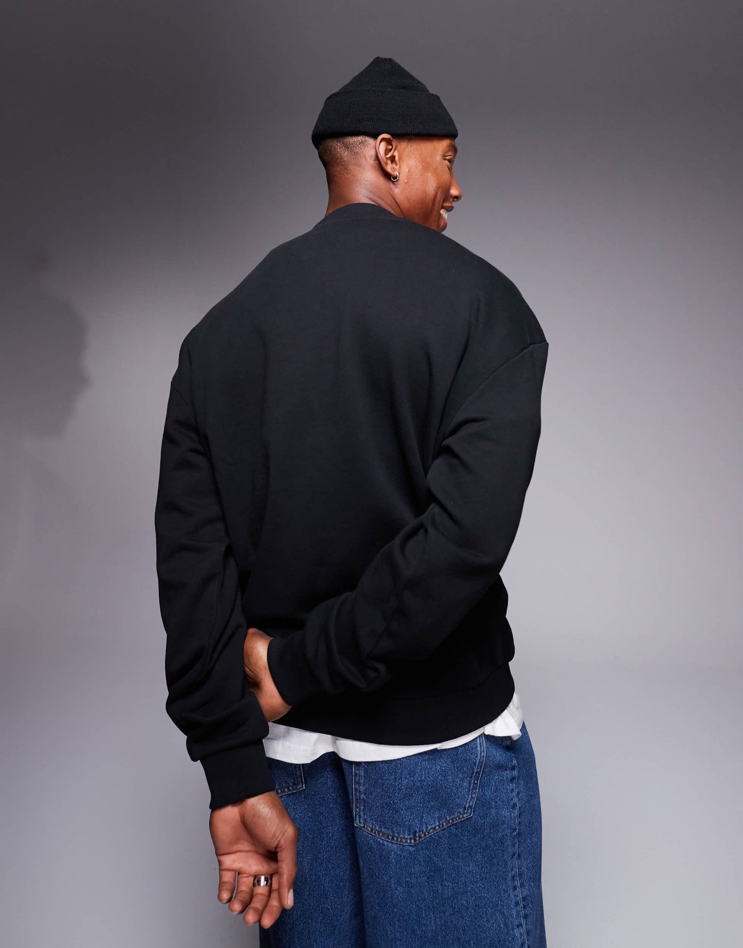HUGO BLUE Niero central logo sweatshirt in black