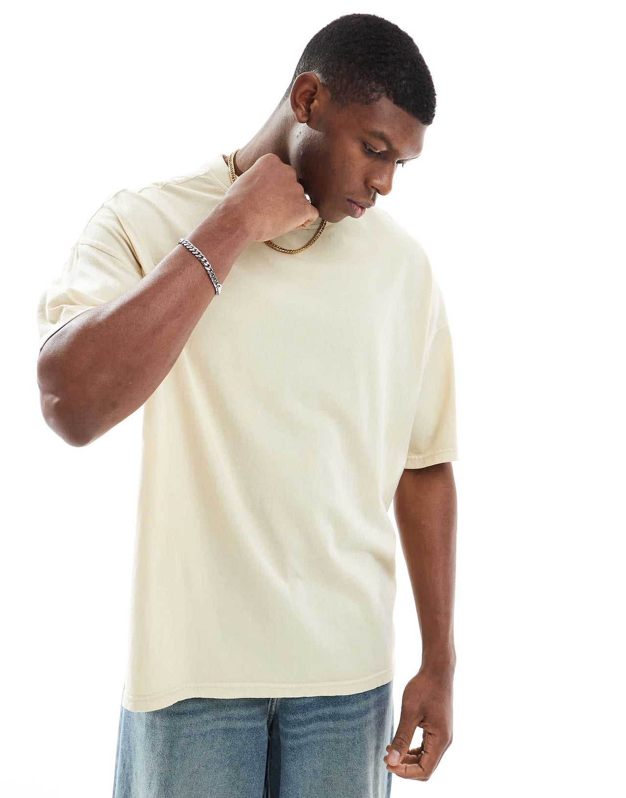 Another Influence acid wash oversized t-shirt in tan