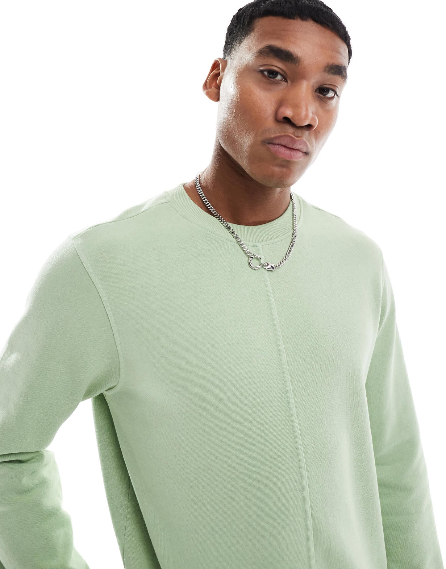Another Influence acid wash seam detail sweatshirt in green