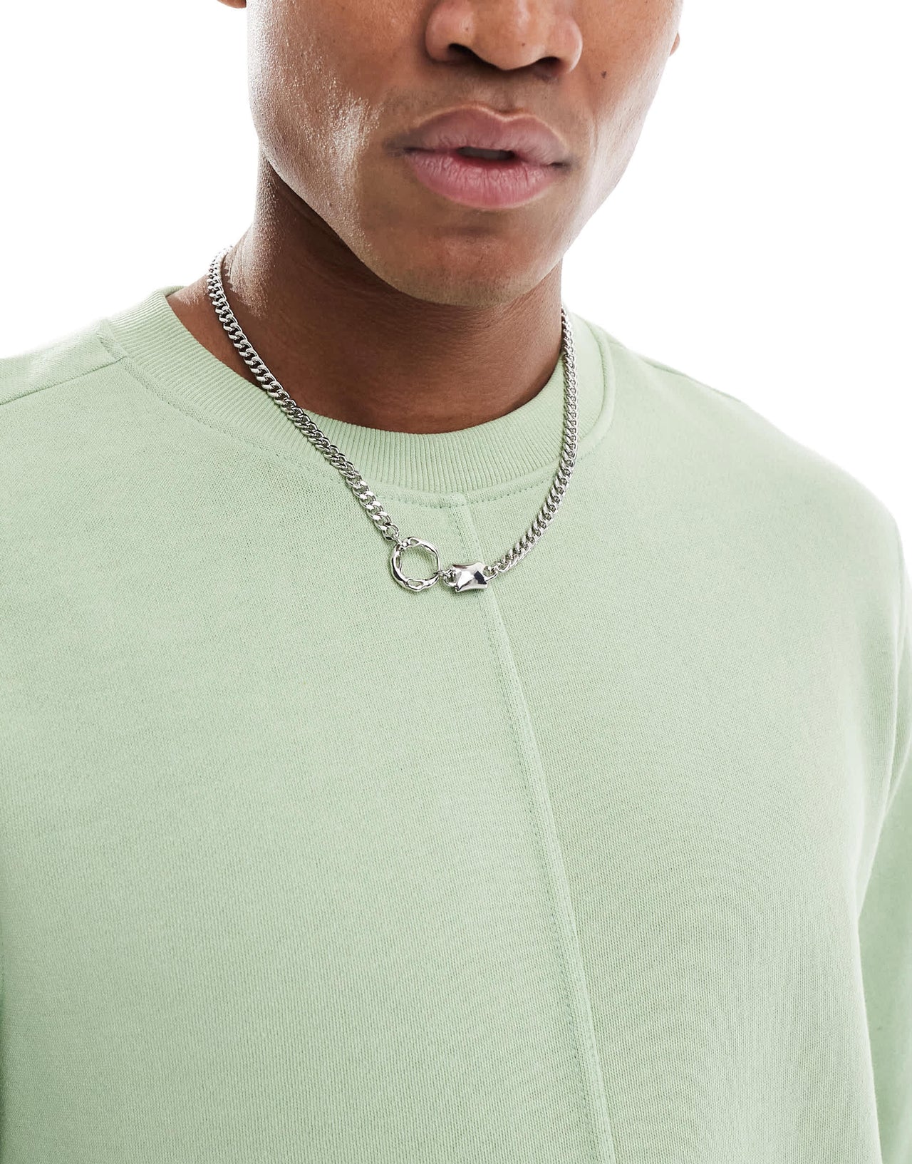 Another Influence acid wash seam detail sweatshirt in green
