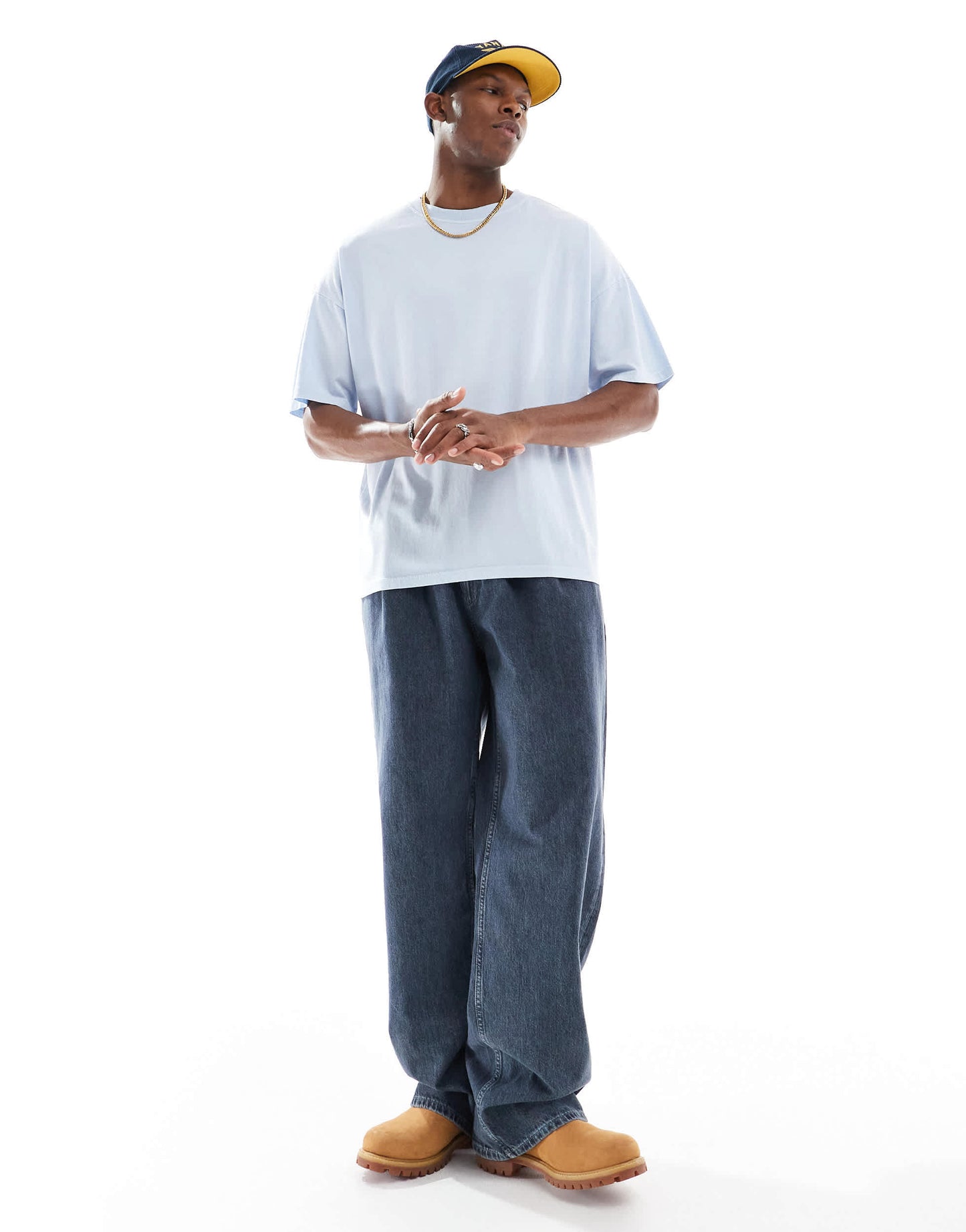 Another Influence acid wash oversized t-shirt in blue