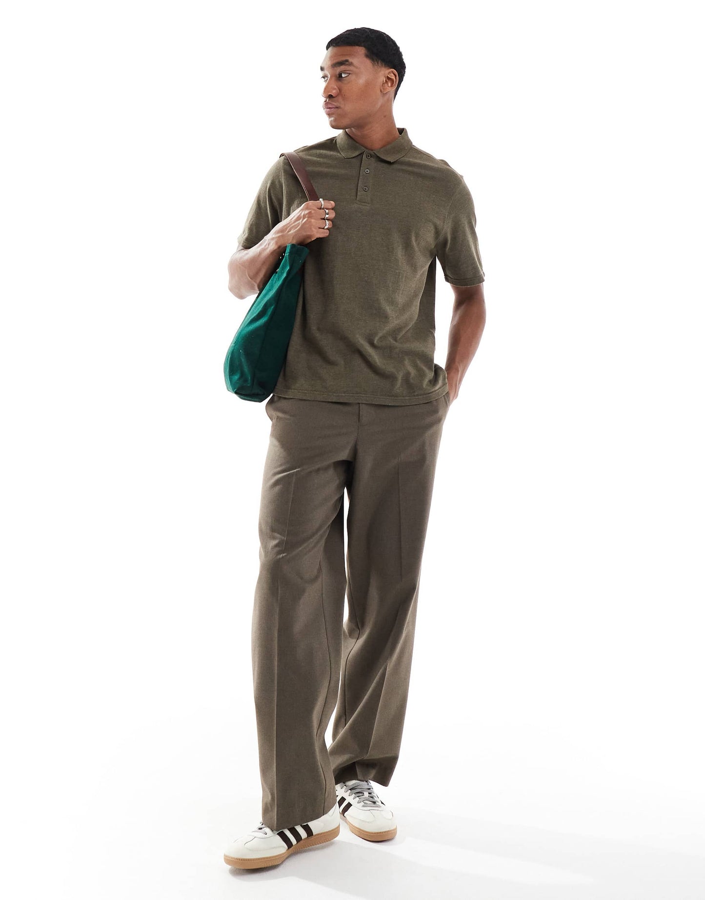 Another Influence short sleeve polo shirt in khaki