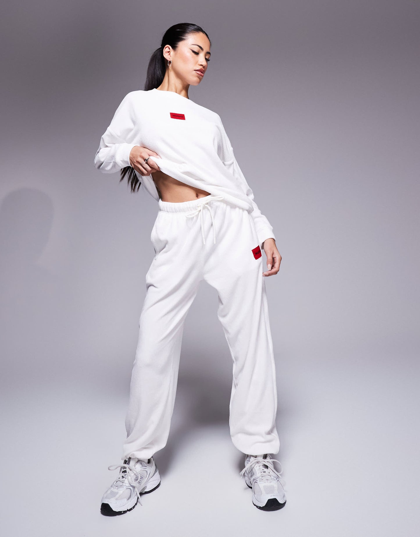 HUGO Bodywear Neve cosy co-ord joggers in off white