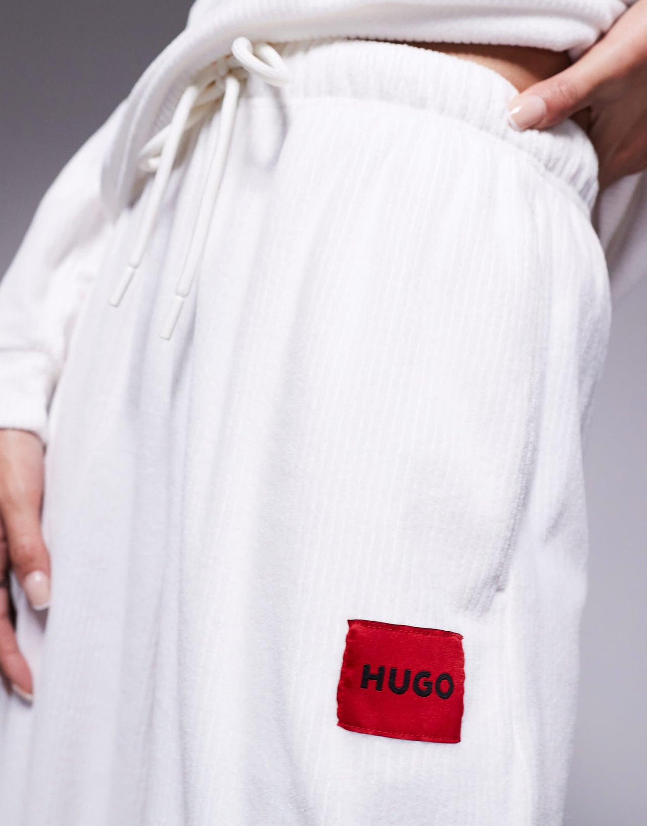 HUGO Bodywear Neve cosy co-ord joggers in off white