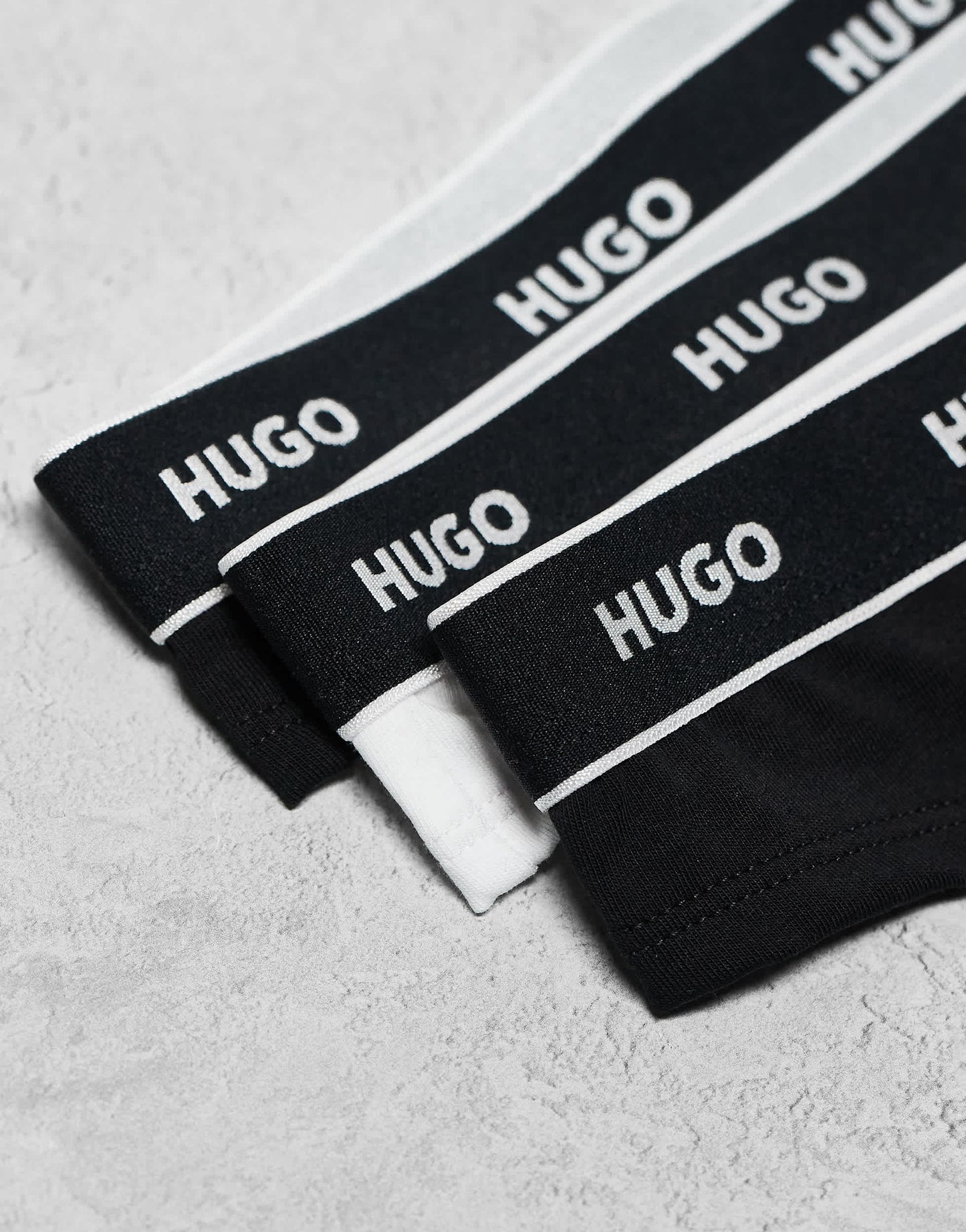 HUGO Bodywear 3-pack of thongs in black and white